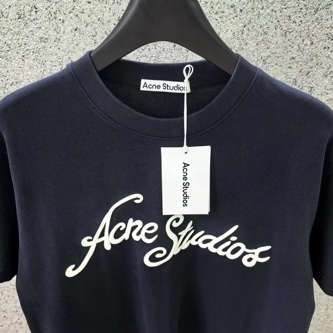 Acne Studios Embroidered Logo T-Shirt (Deep Blue) — 보기 6
