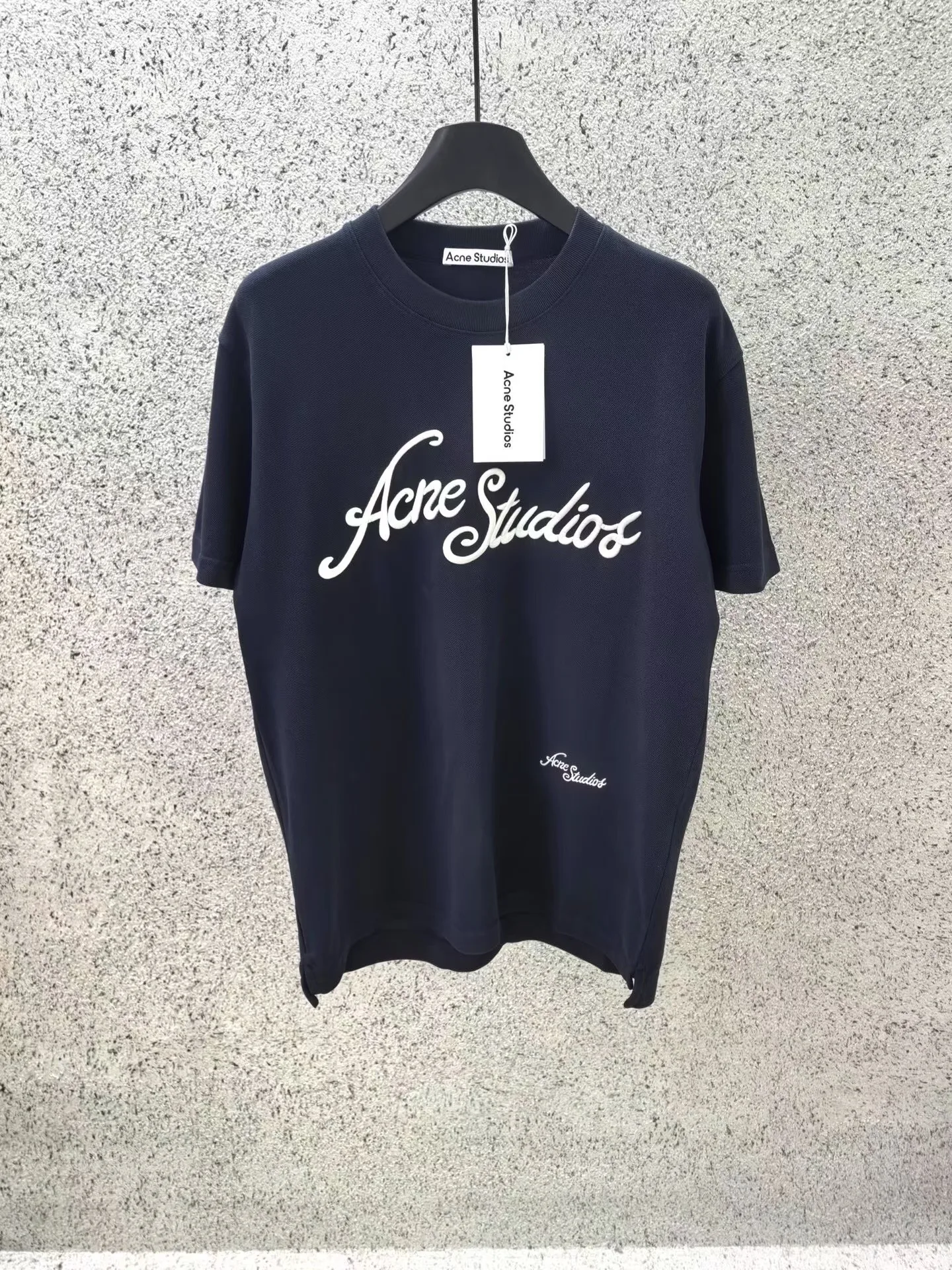 Acne Studios Embroidered Logo T-Shirt (Deep Blue)