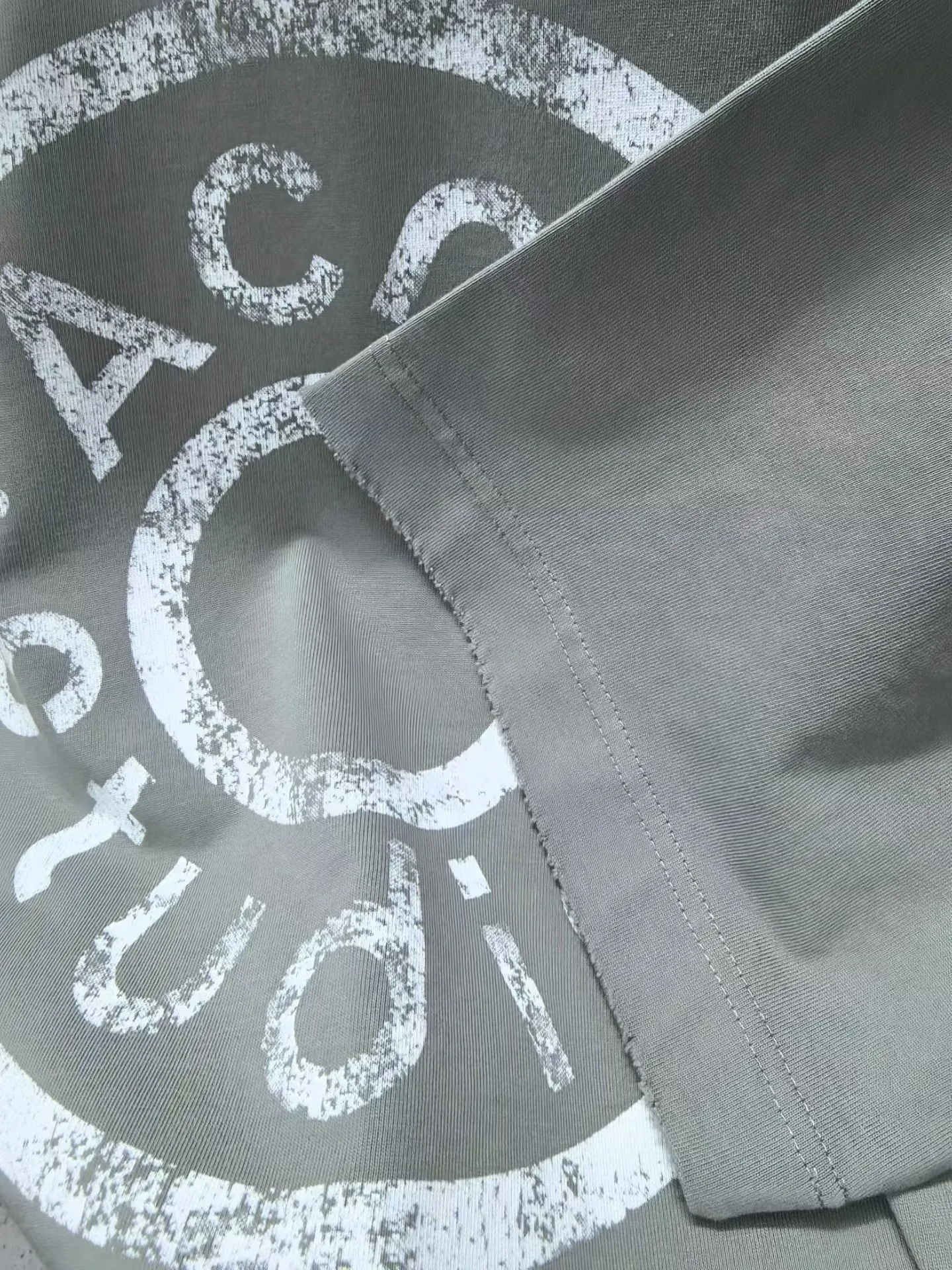 Acne Studios "Exford" Distressed Logo T-Shirt (Moss Green) — 보기 6