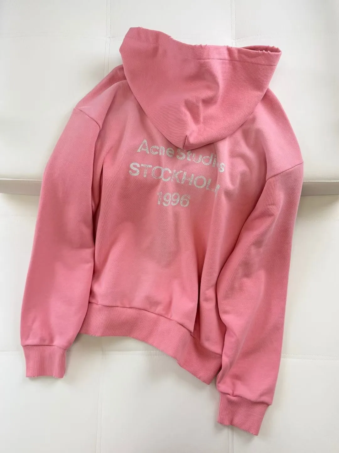 Acne Studios Fleece Logo Hoodie (Tango Pink) — ビュー 5
