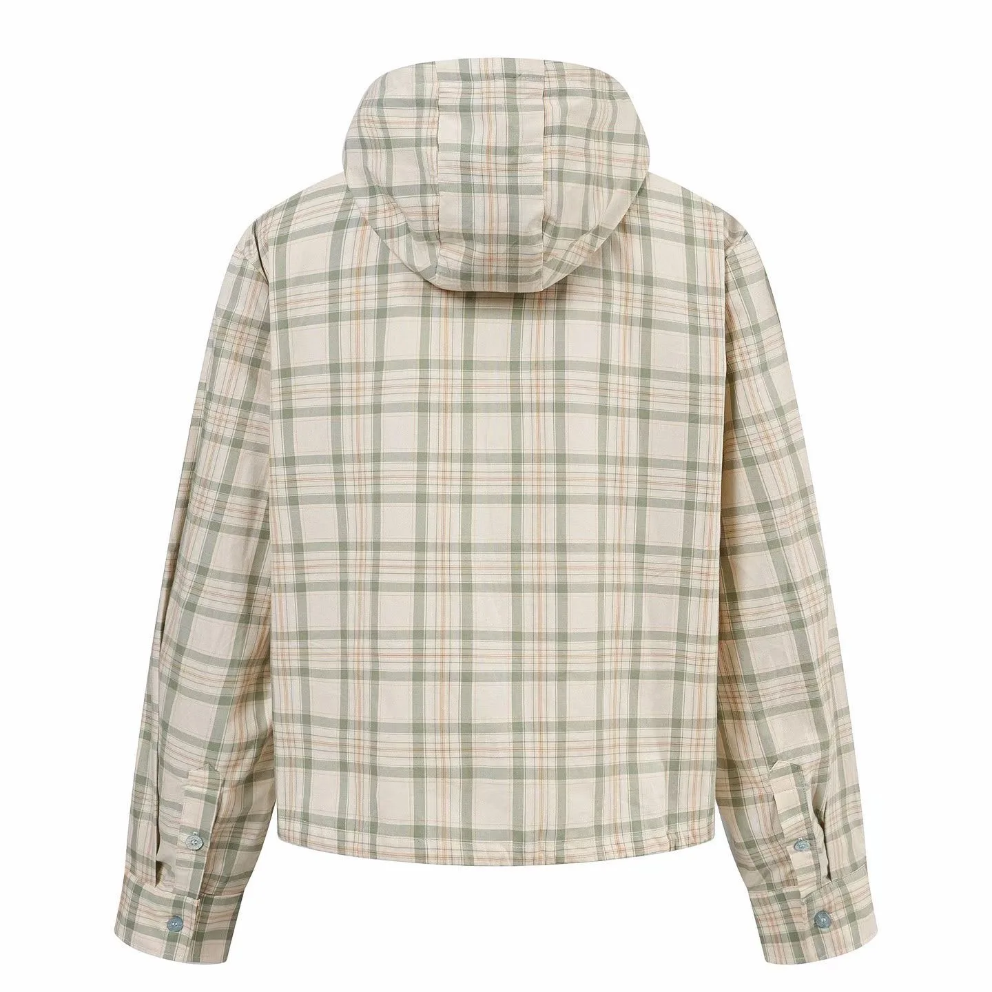 Acne Studios Hooded Check Jacket (Green/Orange) — 보기 5