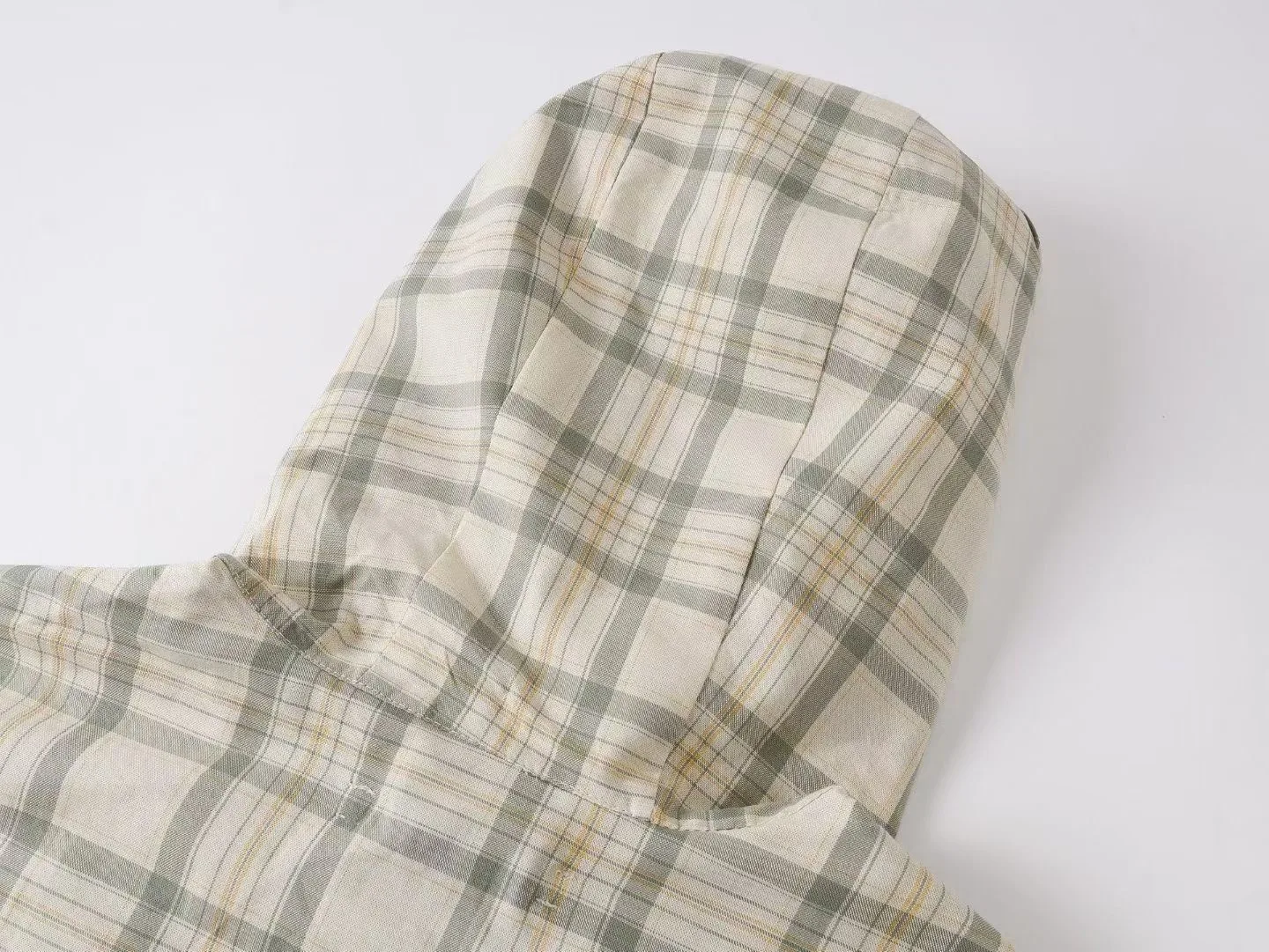 Acne Studios Hooded Check Jacket (Green/Orange) — 보기 8