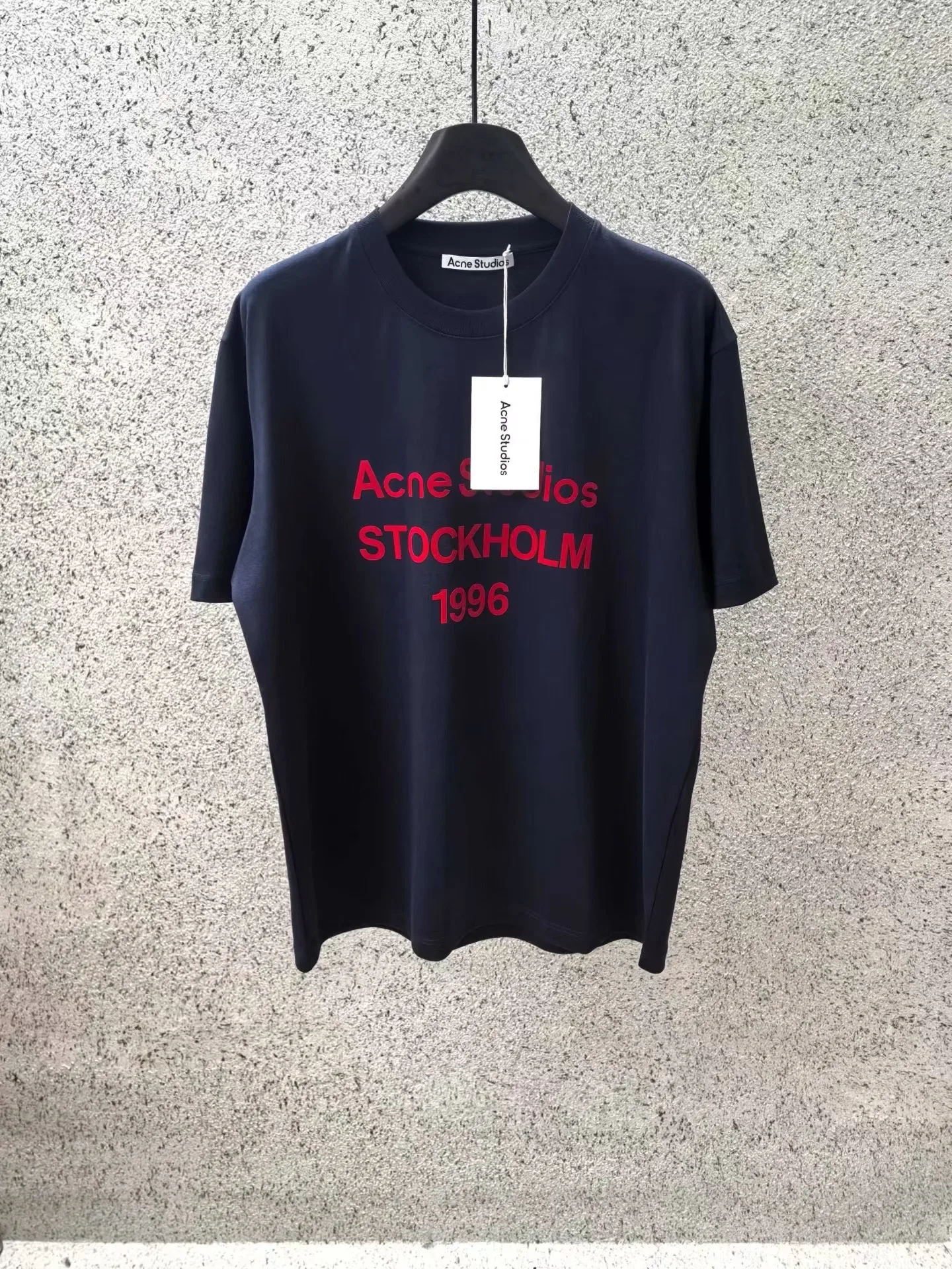 Acne Studios Logo-Print T Shirt (Navy)