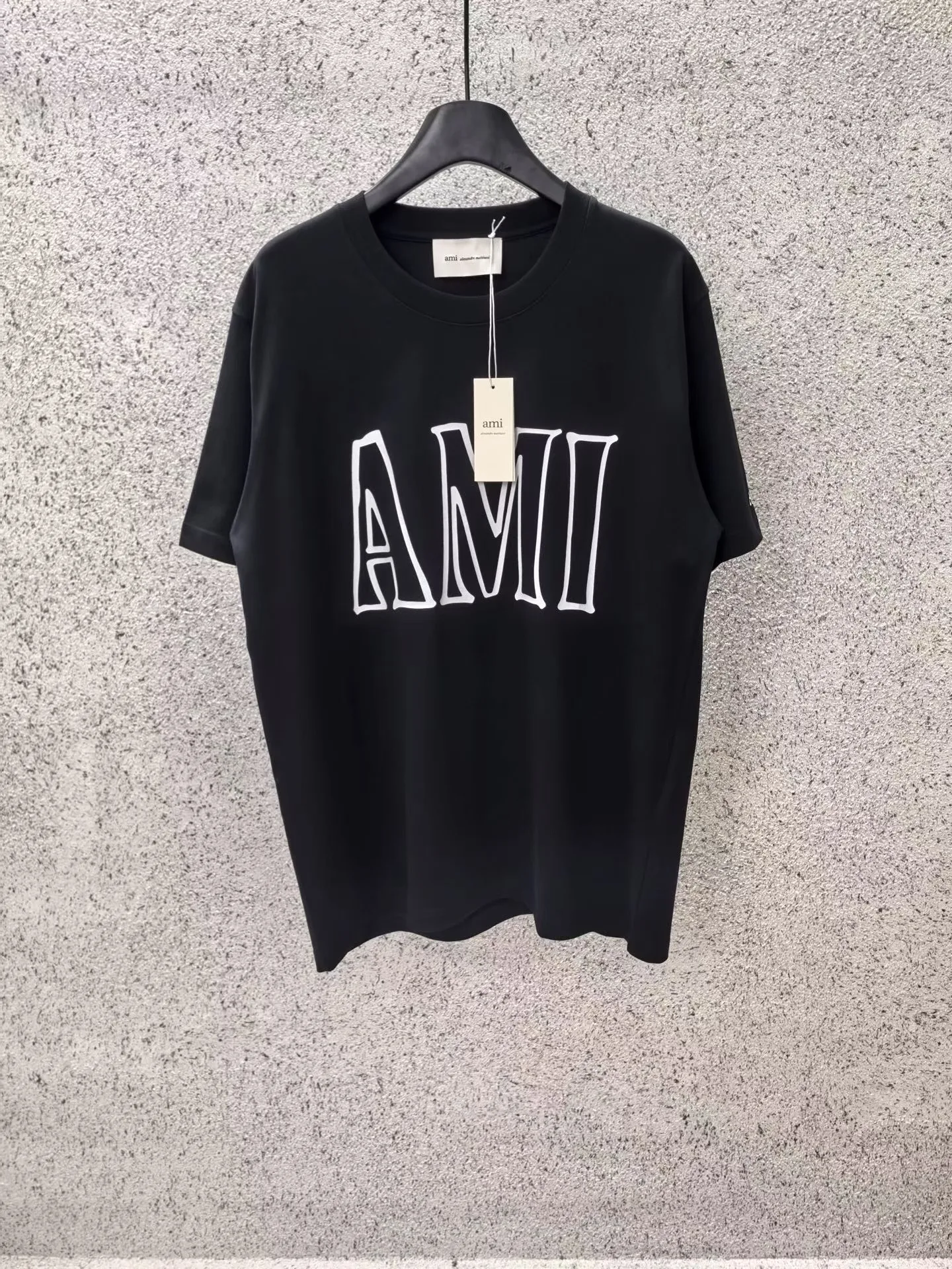 Ami Cotton Ami Paris Print T-shirt (Black)