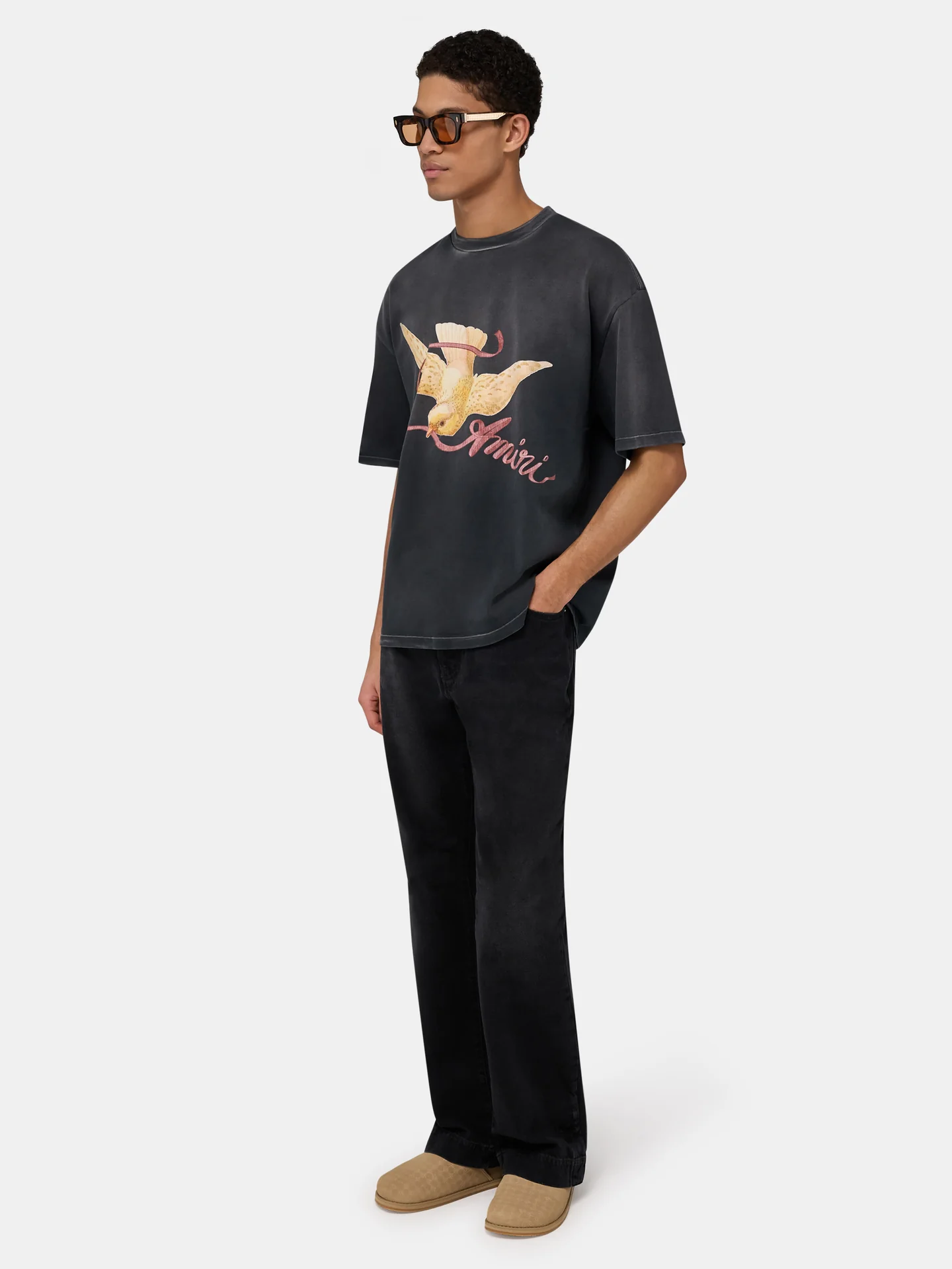 Bird-Print Oversized T-Shirt — view 3