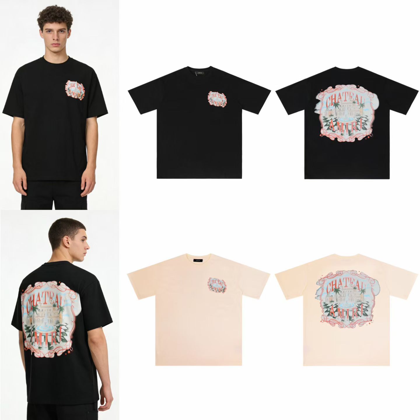 Chateau Sketch Oversized Cotton-Jersey T-Shirt — view 6