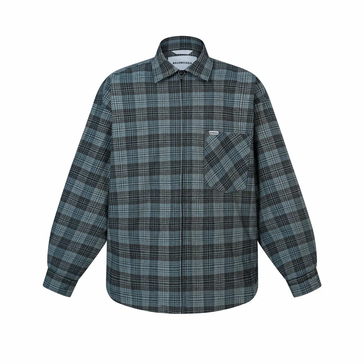 Balenciaga Checked Shirt (Blue)
