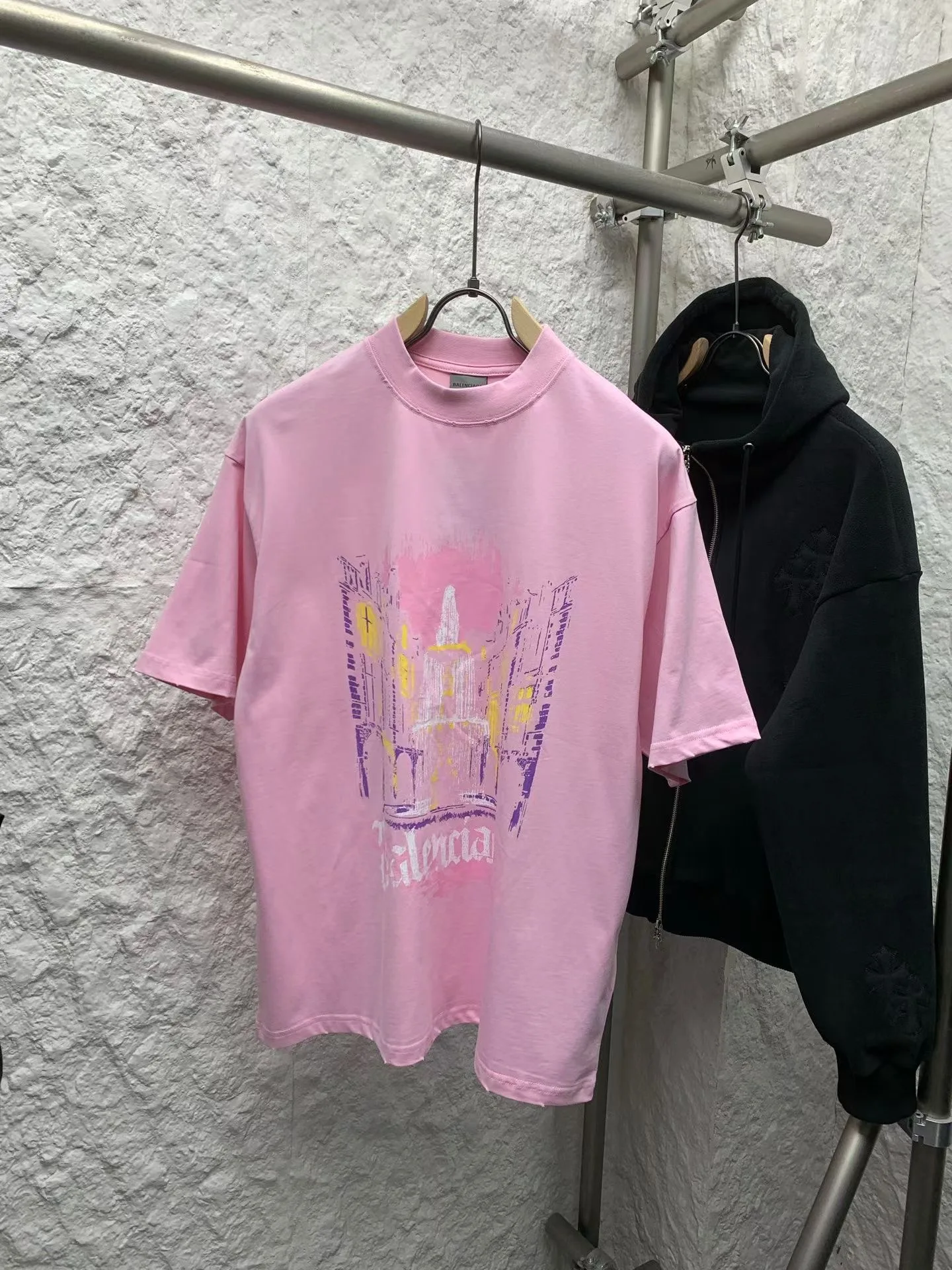 Balenciaga graphic-print t-shirt (Pink) — ビュー 7