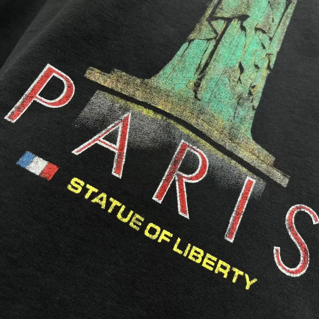 Balenciaga Paris Liberty T-Shirt (Black) — 보기 5