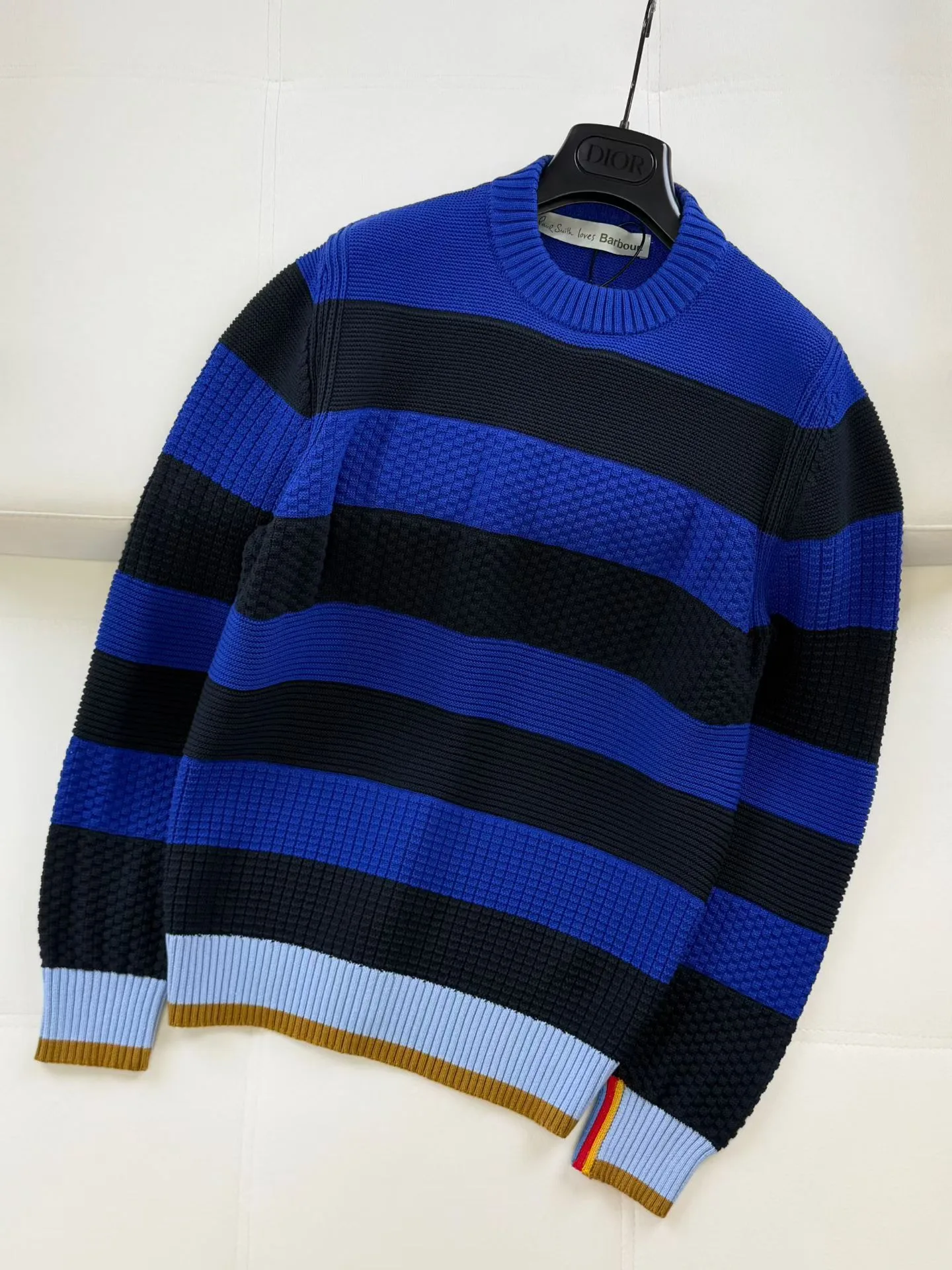 Barbour Paul Smith Loves Barbour Southwold Striped Crew Neck Jumper (Dark Navy) — ビュー 4