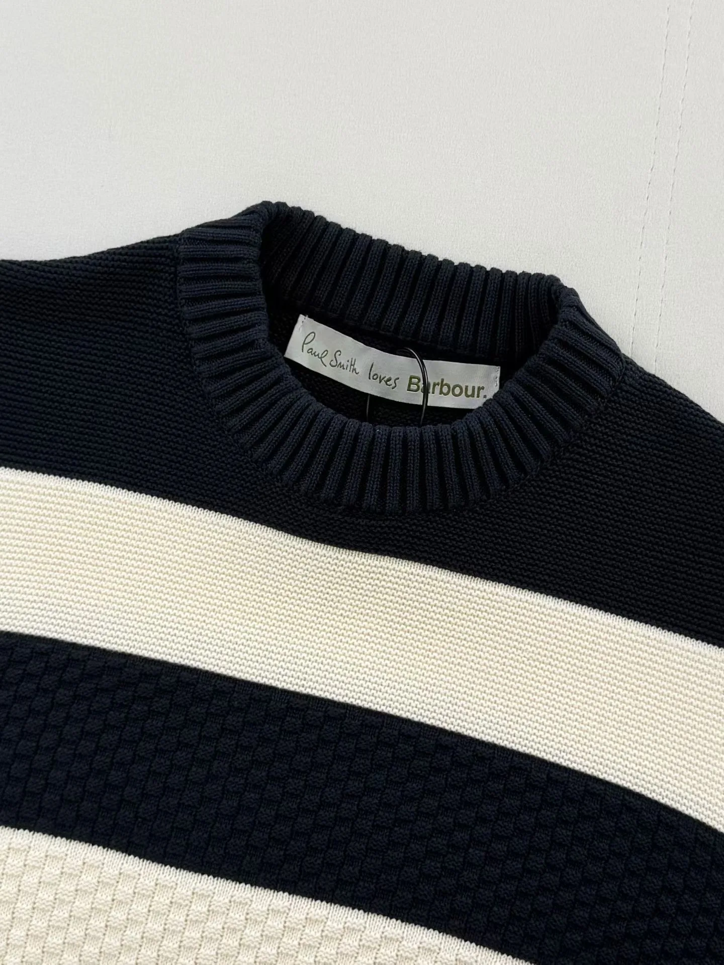 Barbour Paul Smith Loves Barbour Southwold Striped Crew Neck Jumper (Ecru) — 图 6