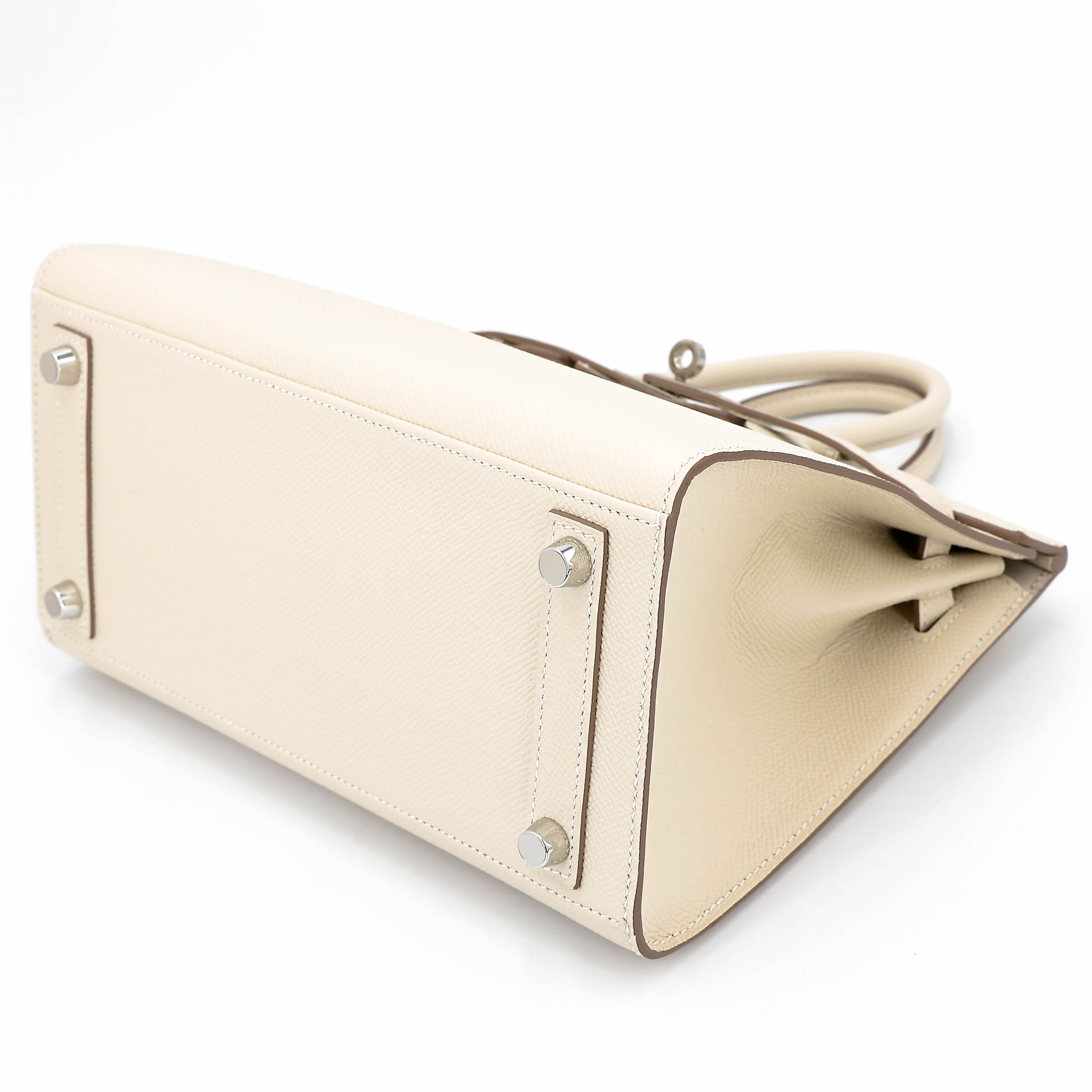 Hermès Birkin 25 Epsom (France) Sellier Craie (10) Palladium — view 4