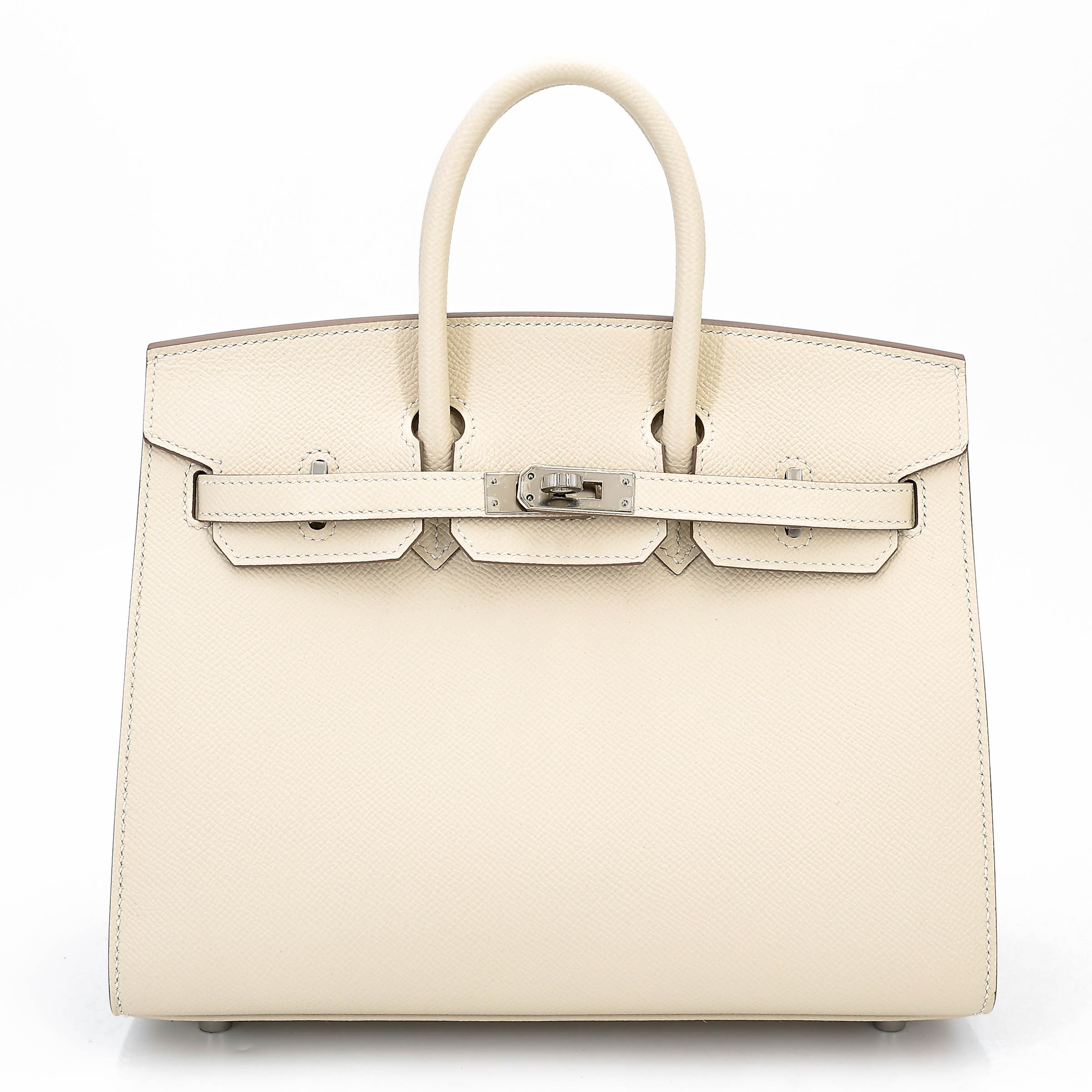Hermès Birkin 25 Epsom (France) Sellier Craie (10) Palladium