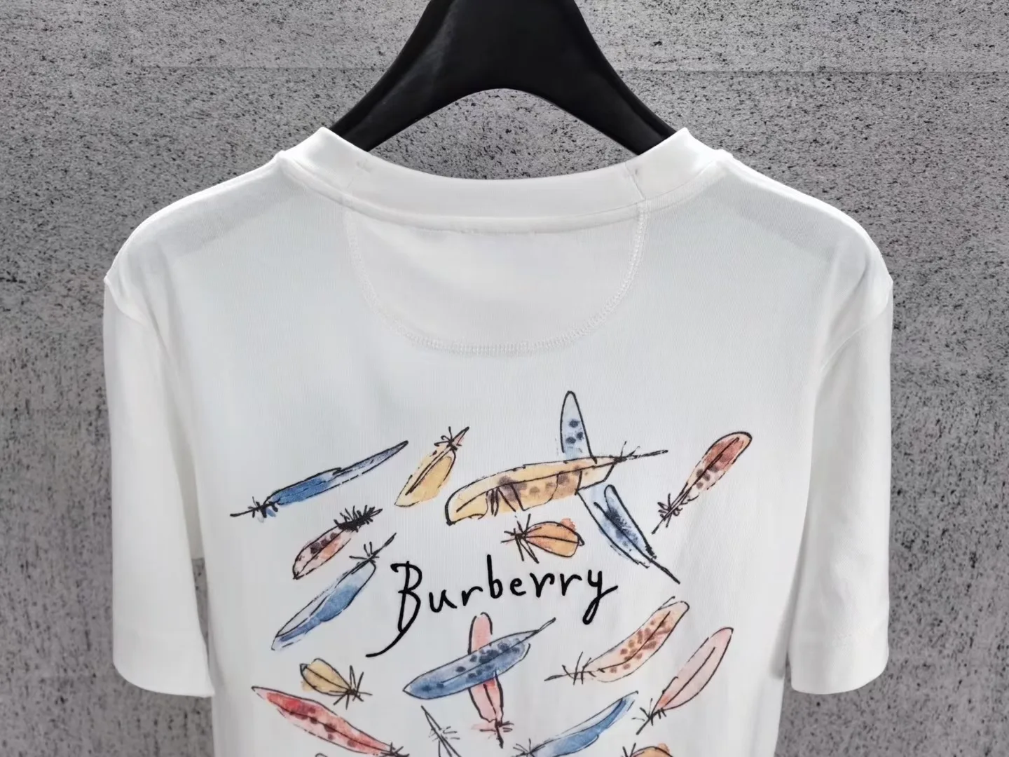 Feather Print Cotton T-shirt — 보기 5