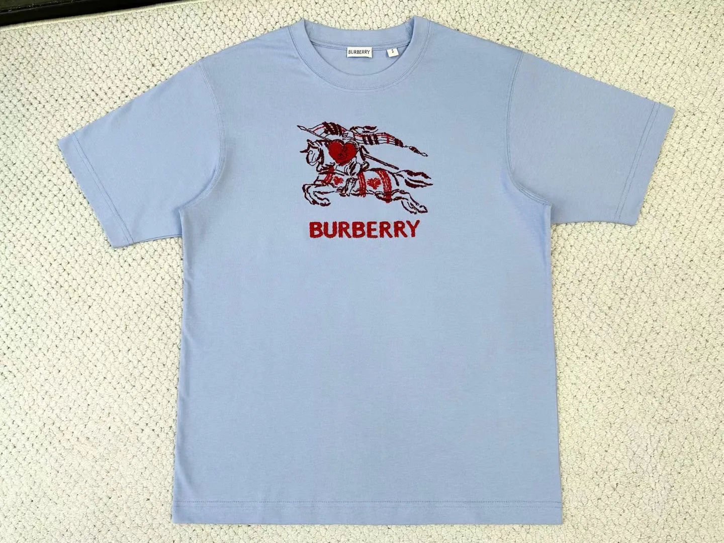 Heart Knight Cotton T-shirt (Light Blue)