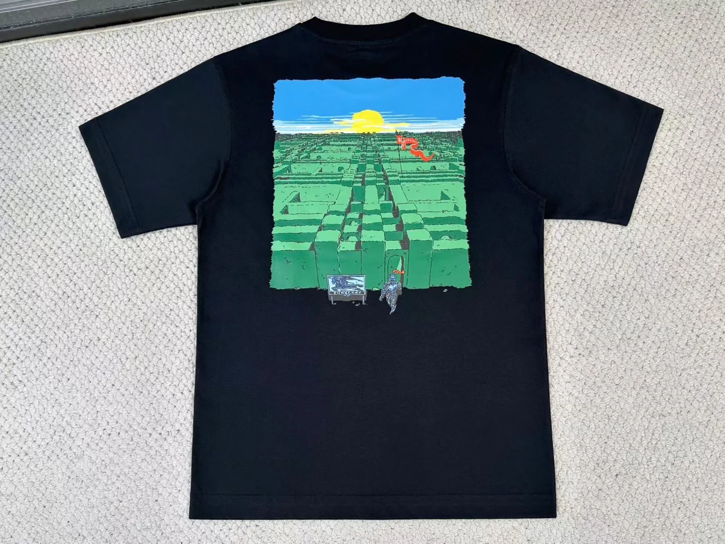 Maze Cotton T-shirt (Black) — 보기 3