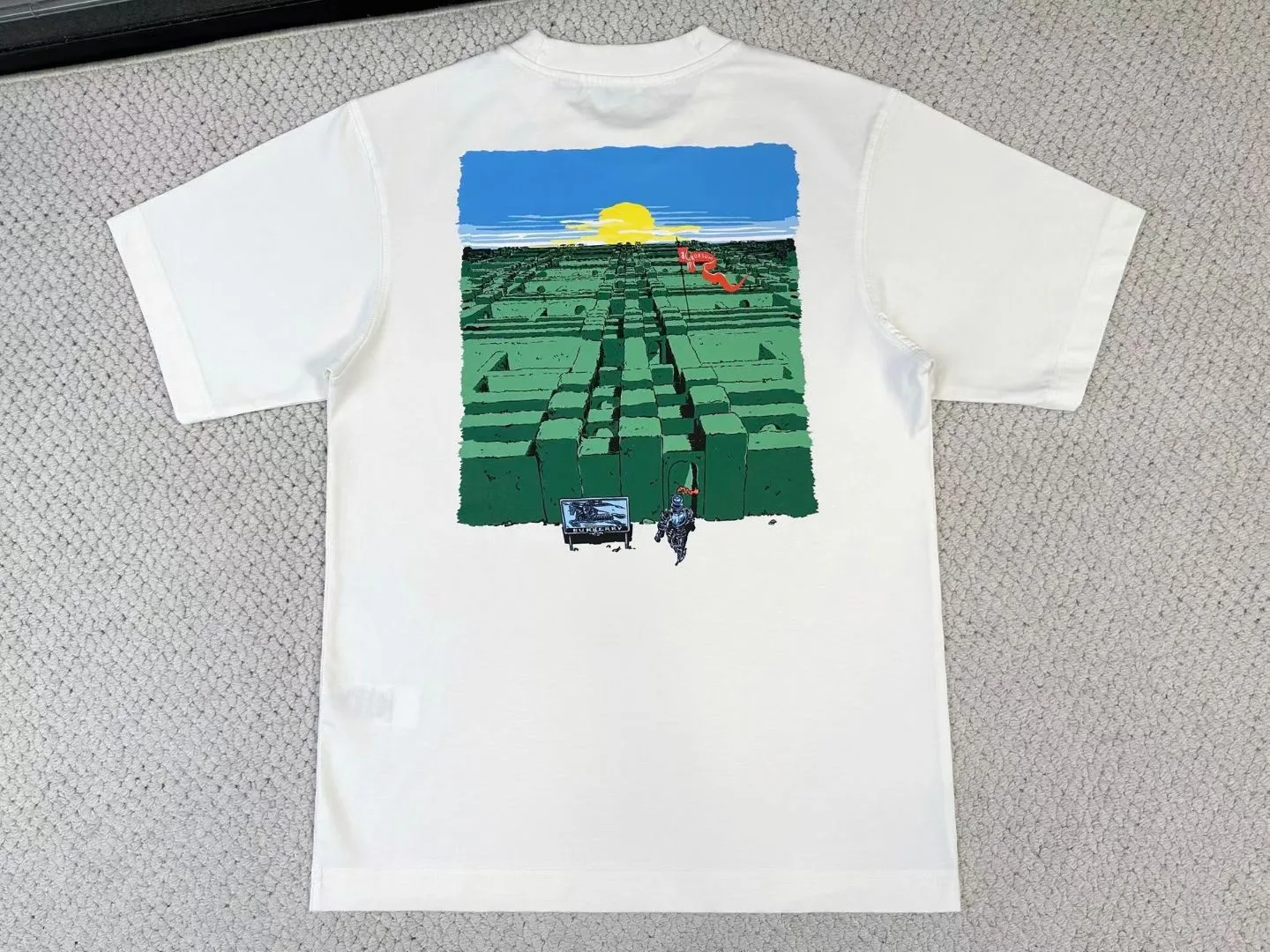 Maze Cotton T-shirt (White) — ビュー 3