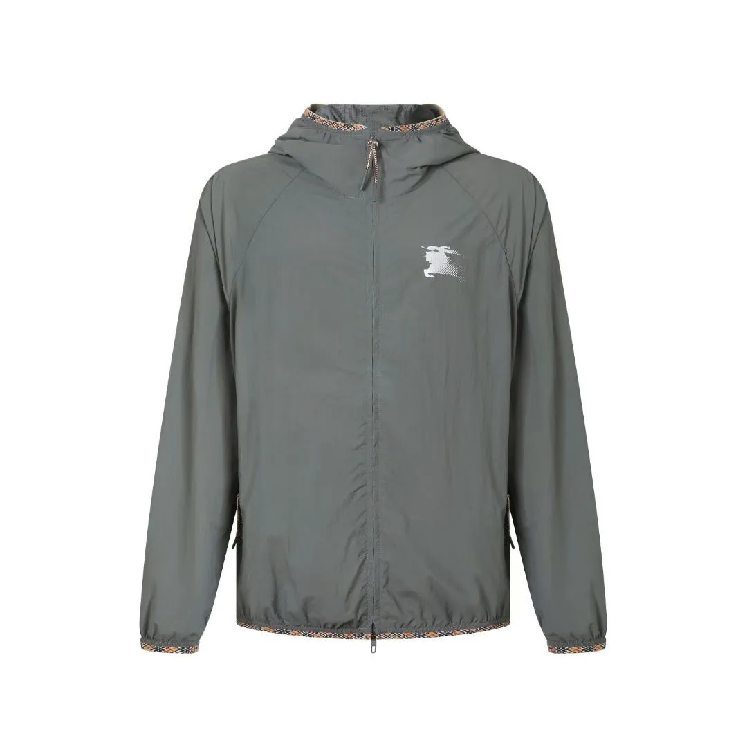 Burberry Nylon Hooded Jacket (Carbon Grey)