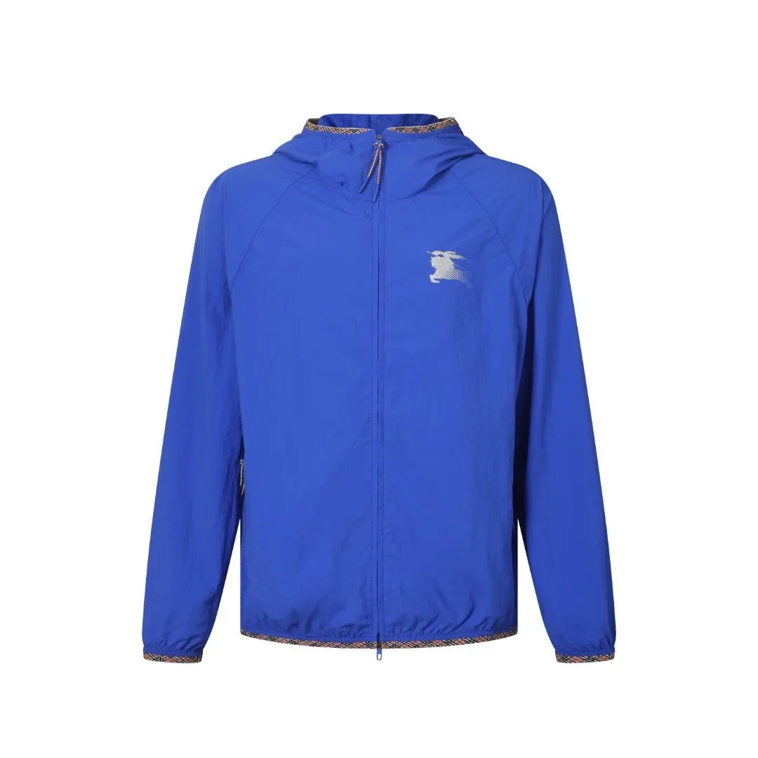 Burberry Nylon Hooded Jacket (Royal Blue)