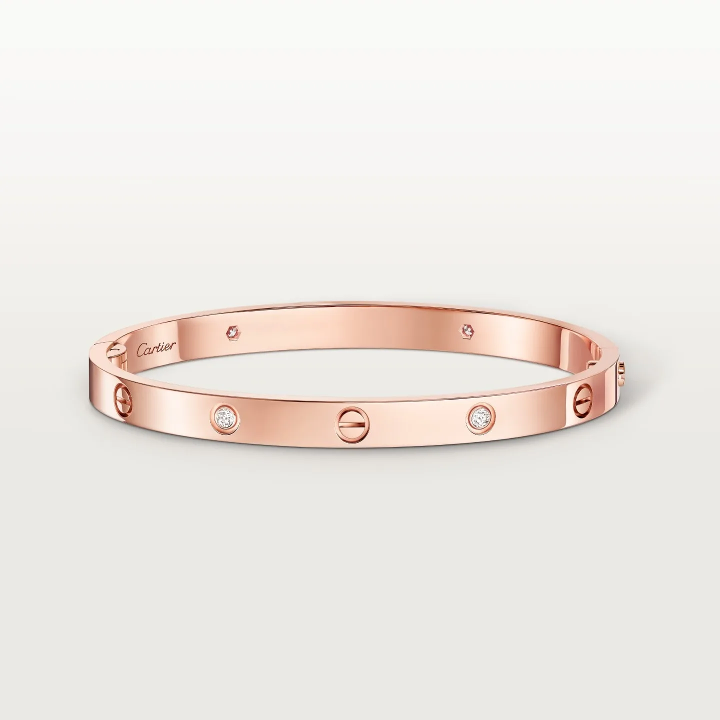 LOVE Bracelet, Rose Gold, Medium Model, 4 Diamonds