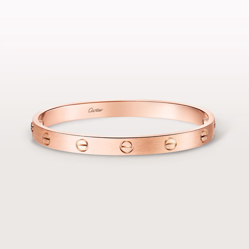 Cartier LOVE Bracelet, Rose Gold, Classic Model, Plain, Brushed Finish
