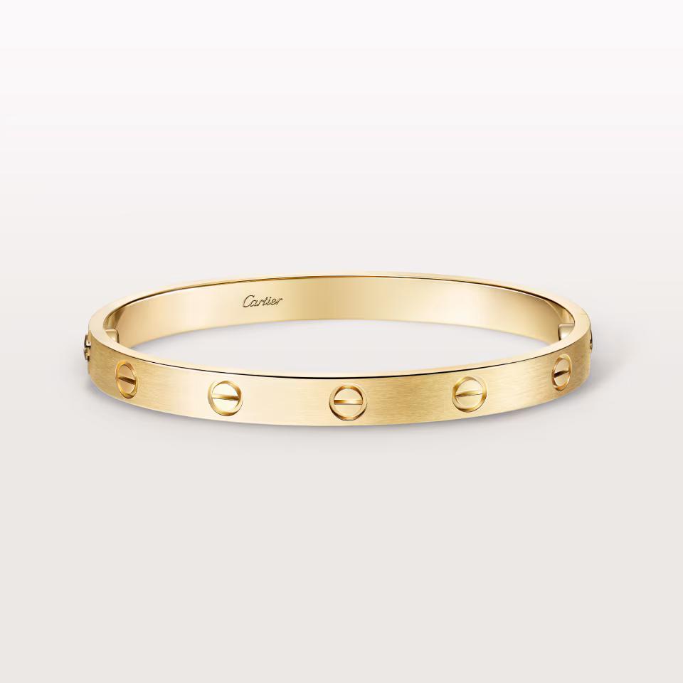 Cartier LOVE Bracelet, Yellow Gold, Classic Model, Plain, Brushed Finish