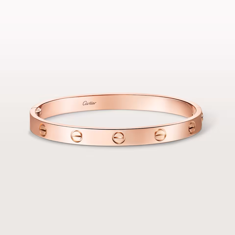 Cartier LOVE Bracelet, Rose Gold, Classic Model, Plain, Single-Screw Closure