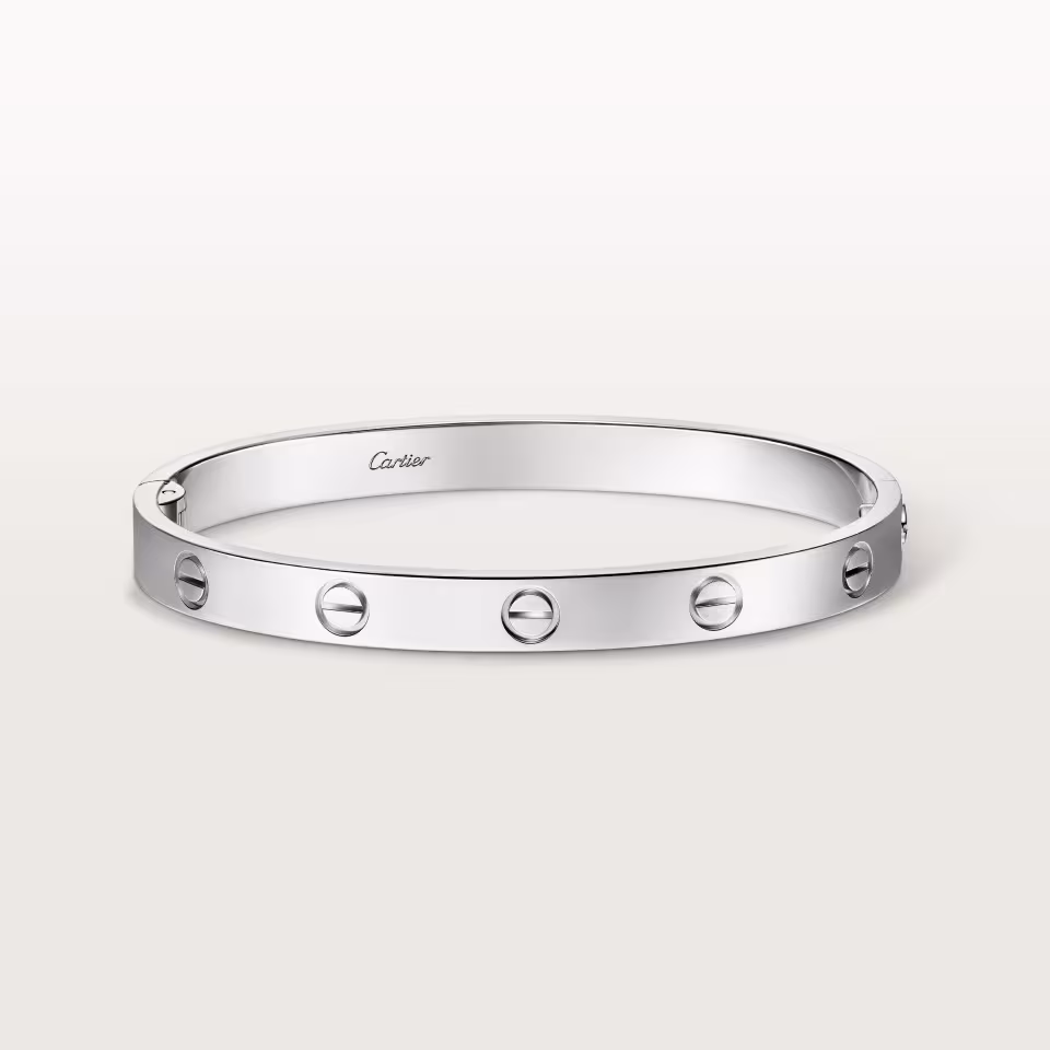 Cartier LOVE Bracelet, White Gold, Classic Model, Plain, Single-Screw Closure