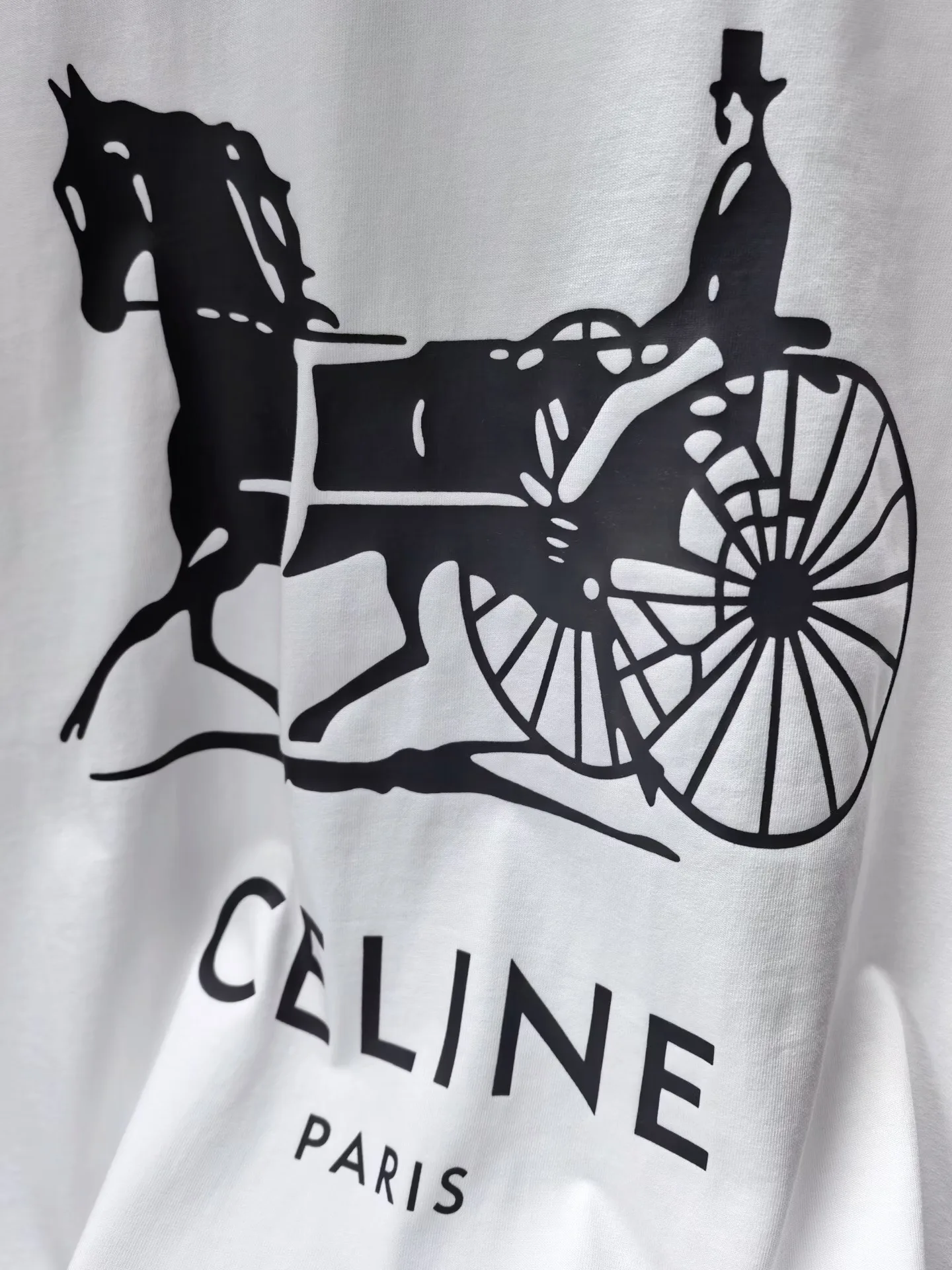 Celine Classic Fit T Shirt Horse & Carriage (White) — 图 3