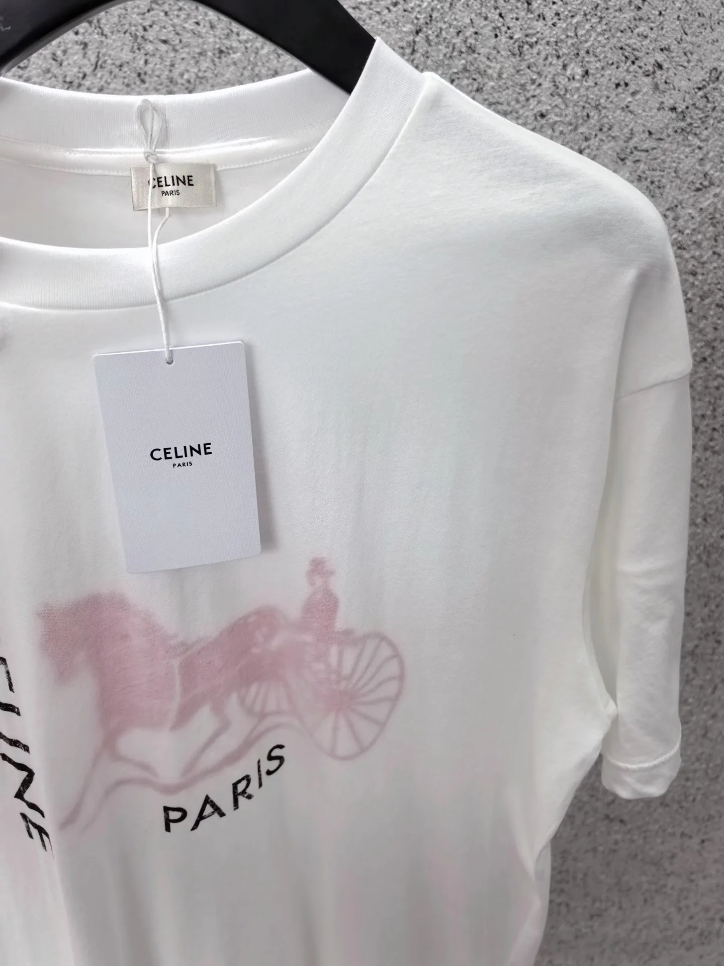 Celine Double-Layers T-Shirt In Fine Cotton Jersey (Horse & Carriage) — 图 5
