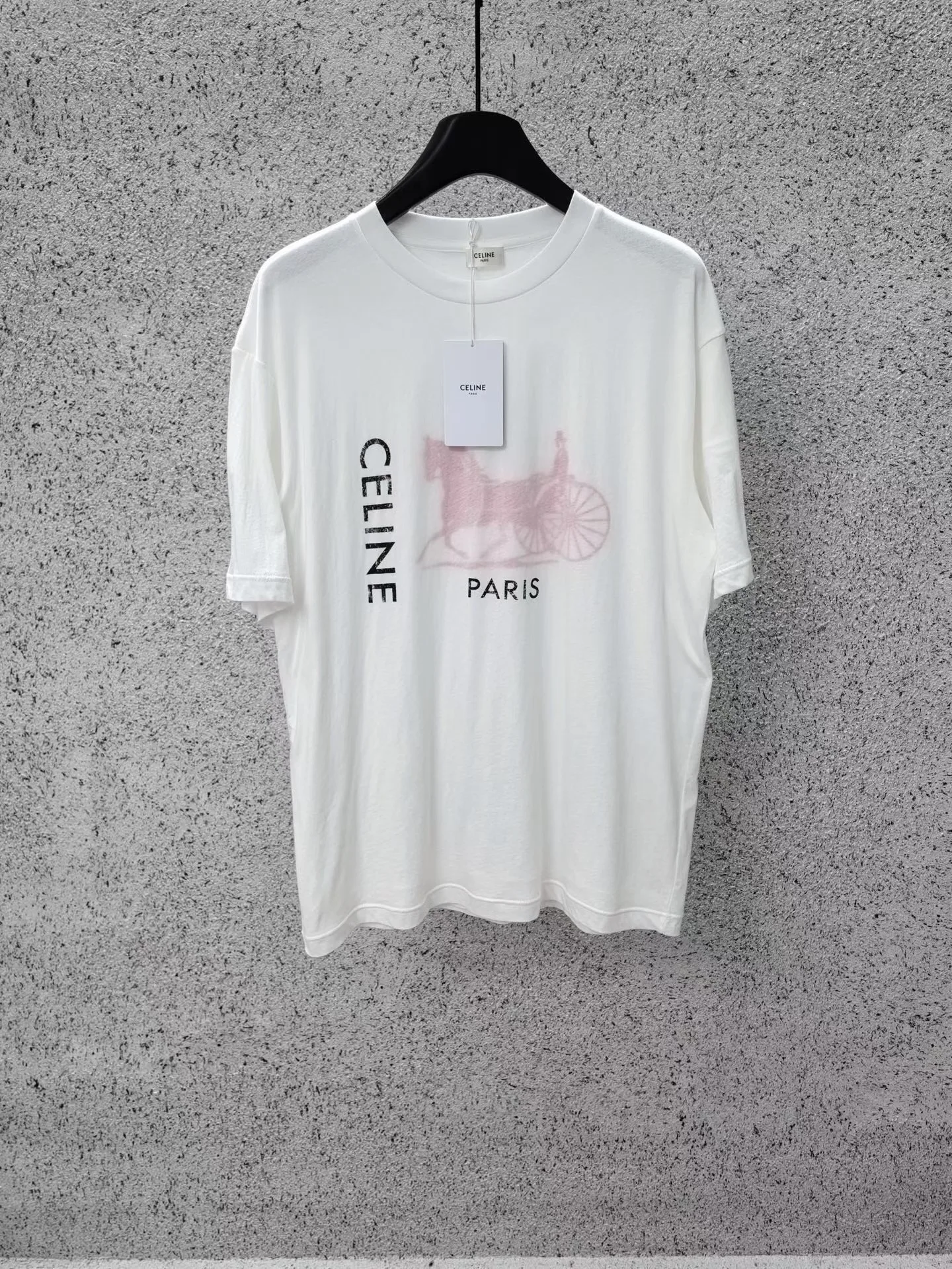 Celine Double-Layers T-Shirt In Fine Cotton Jersey (Horse & Carriage)