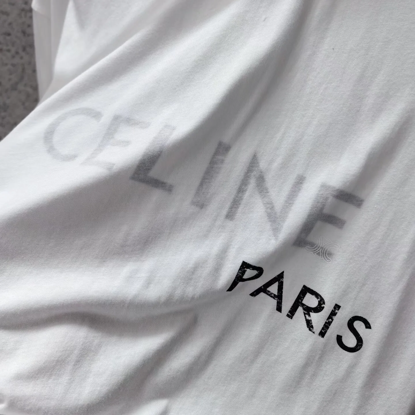 Celine Double-Layers T-Shirt In Fine Cotton Jersey (Logo) — 图 4