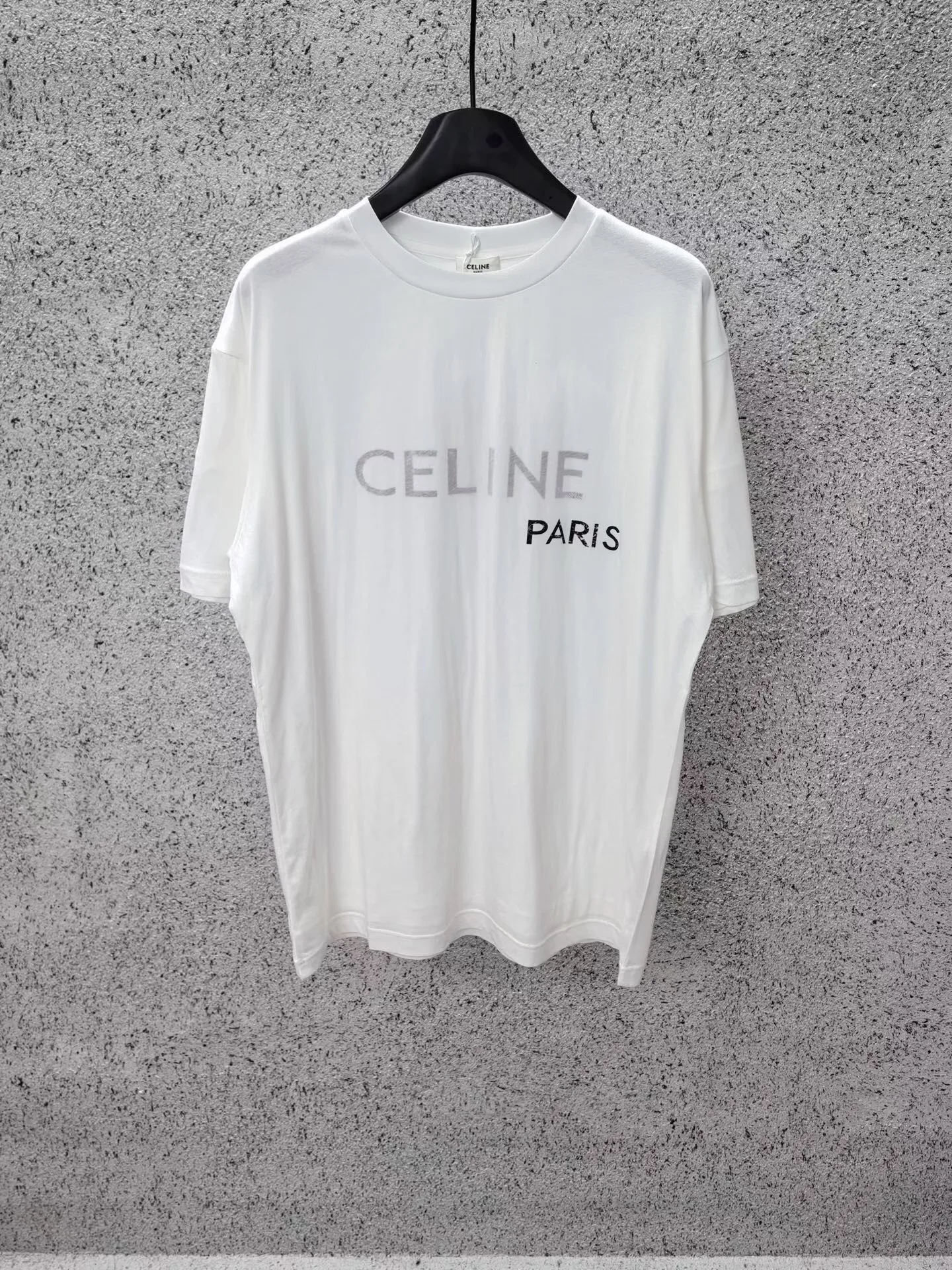 Celine Double-Layers T-Shirt In Fine Cotton Jersey (Logo)