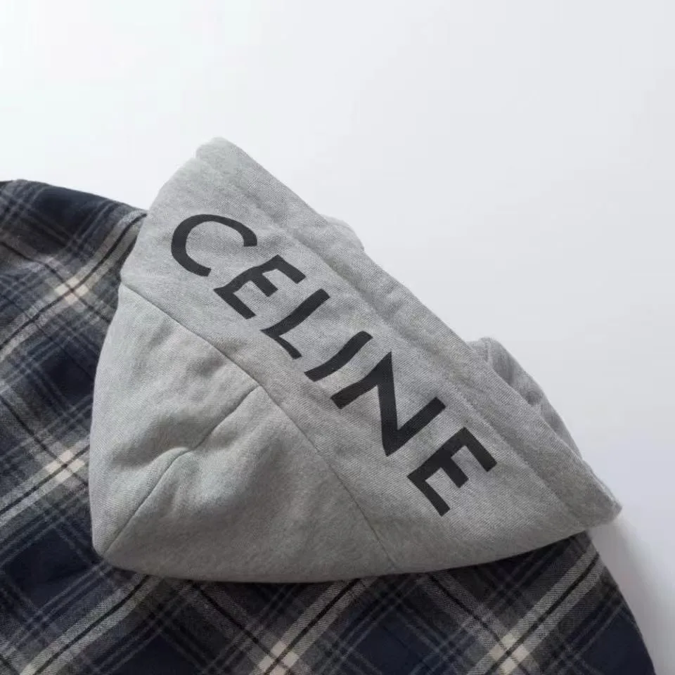 Celine Hooded Checked Cotton Overshirt — 图 4