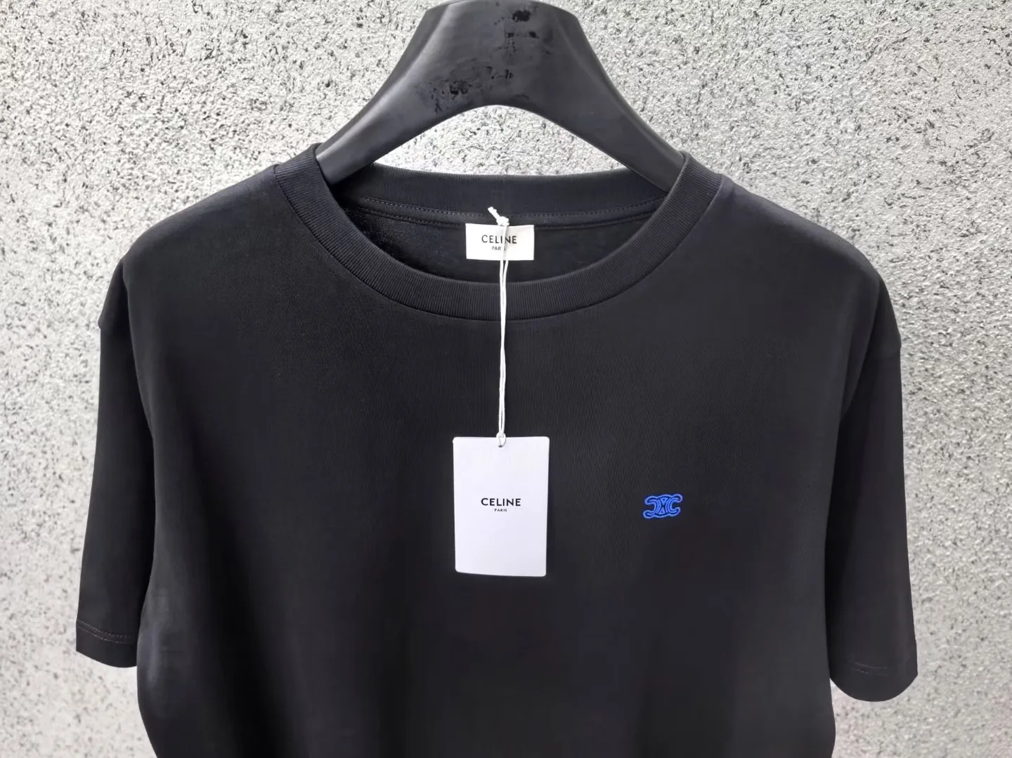 Celine Loose T-Shirt In Cotton Jersey (Black/Blue Denim) — ビュー 3