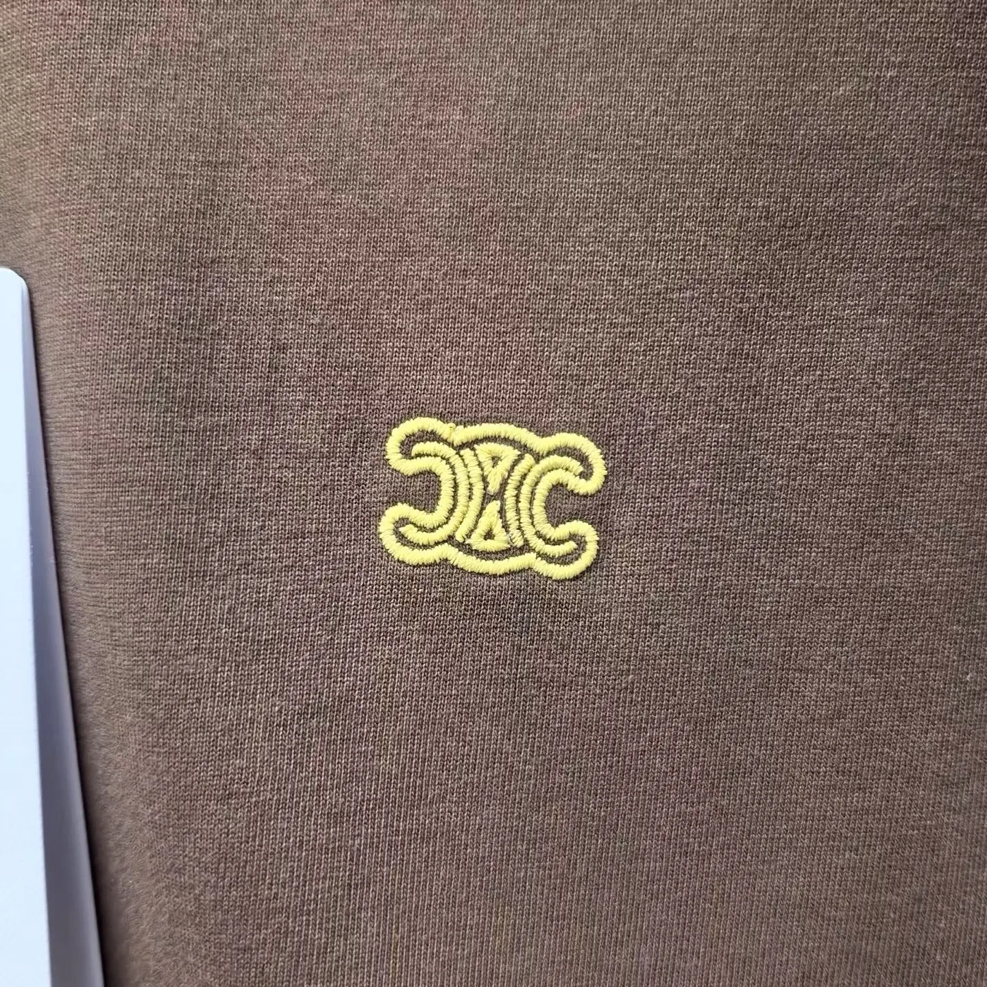 Celine Loose T-Shirt In Cotton Jersey (Brown/Yellow) — ビュー 2