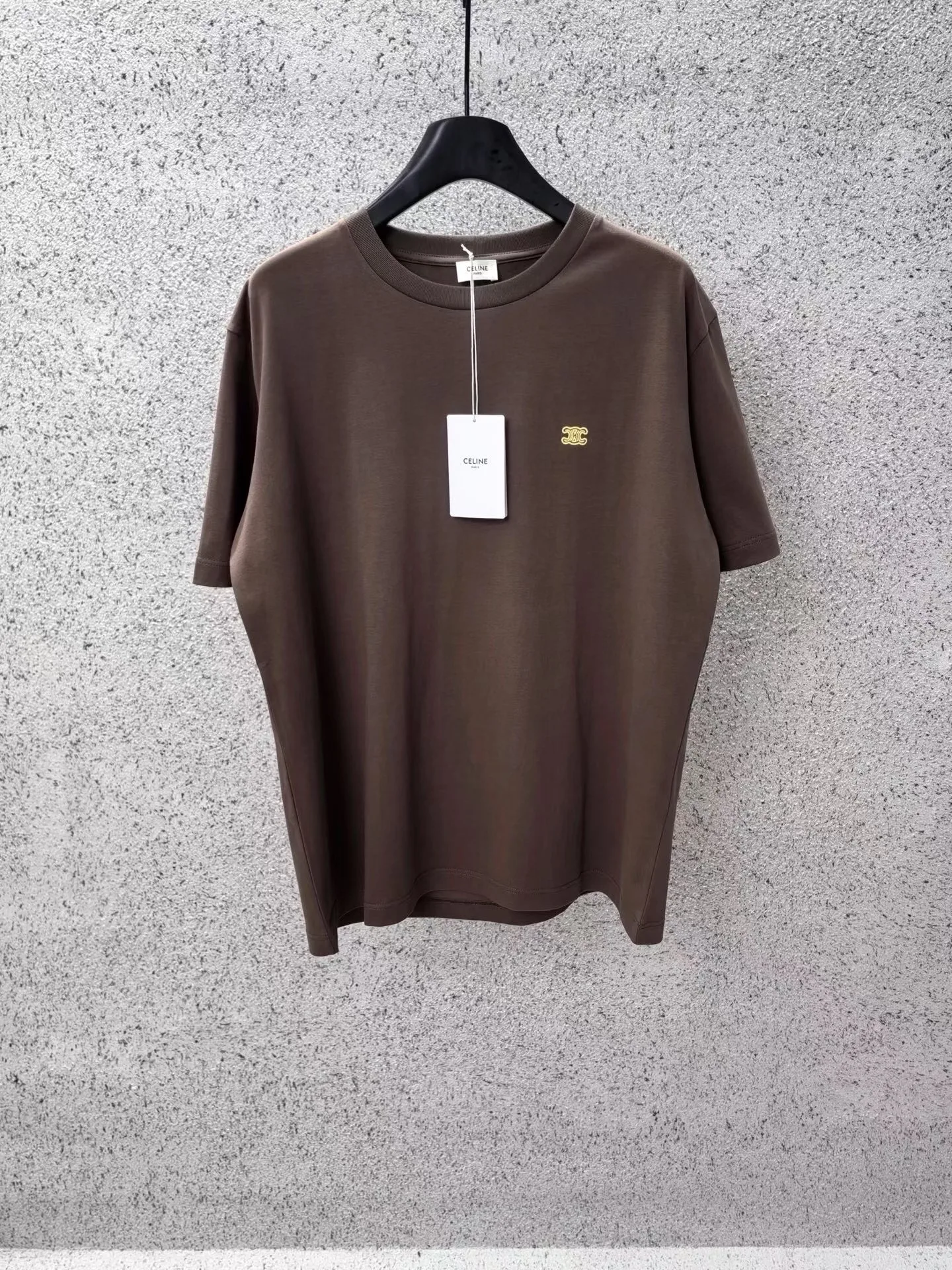 Celine Loose T-Shirt In Cotton Jersey (Brown/Yellow)