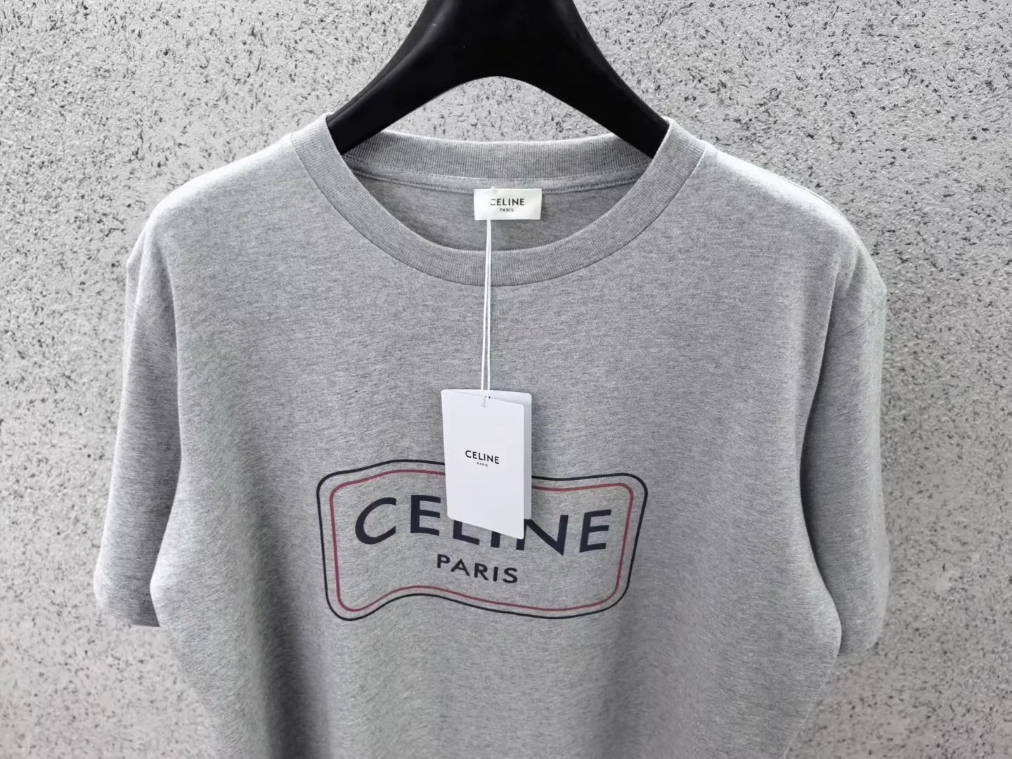 Celine Loose T Shirt In Cotton Jersey Celine Paris Print (Grey) — 보기 3