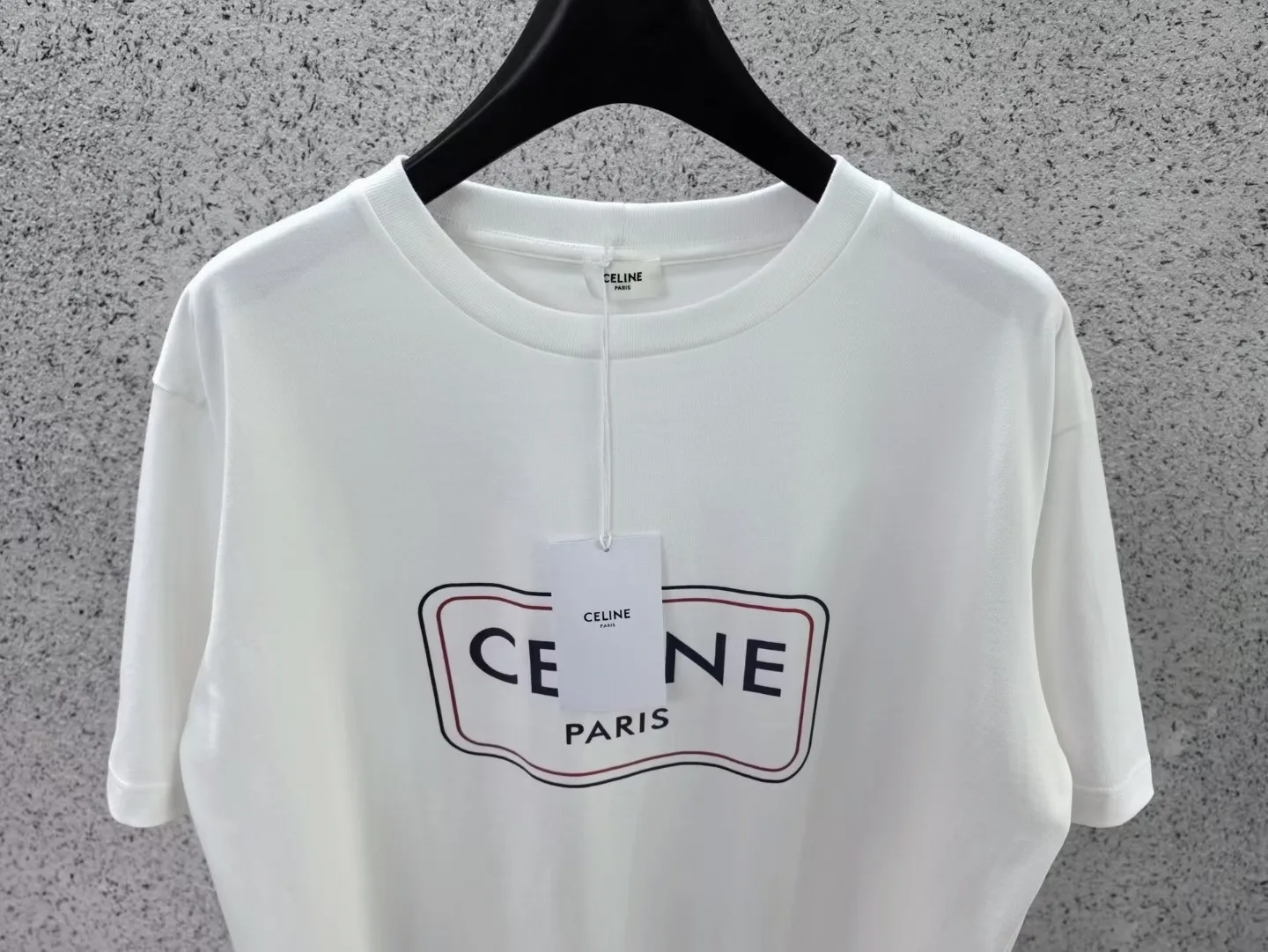 Celine Loose T Shirt In Cotton Jersey Celine Paris Print (White) — 보기 3