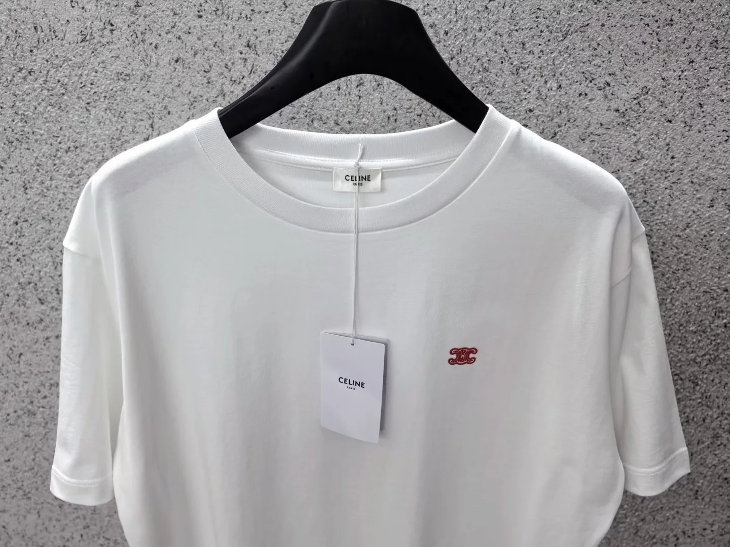Celine Loose T-Shirt In Cotton Jersey (White/Red) — ビュー 3