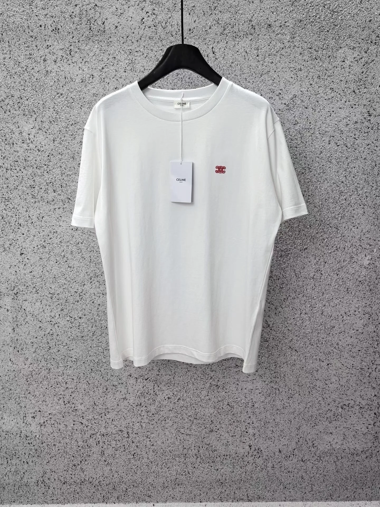 Celine Loose T-Shirt In Cotton Jersey (White/Red)