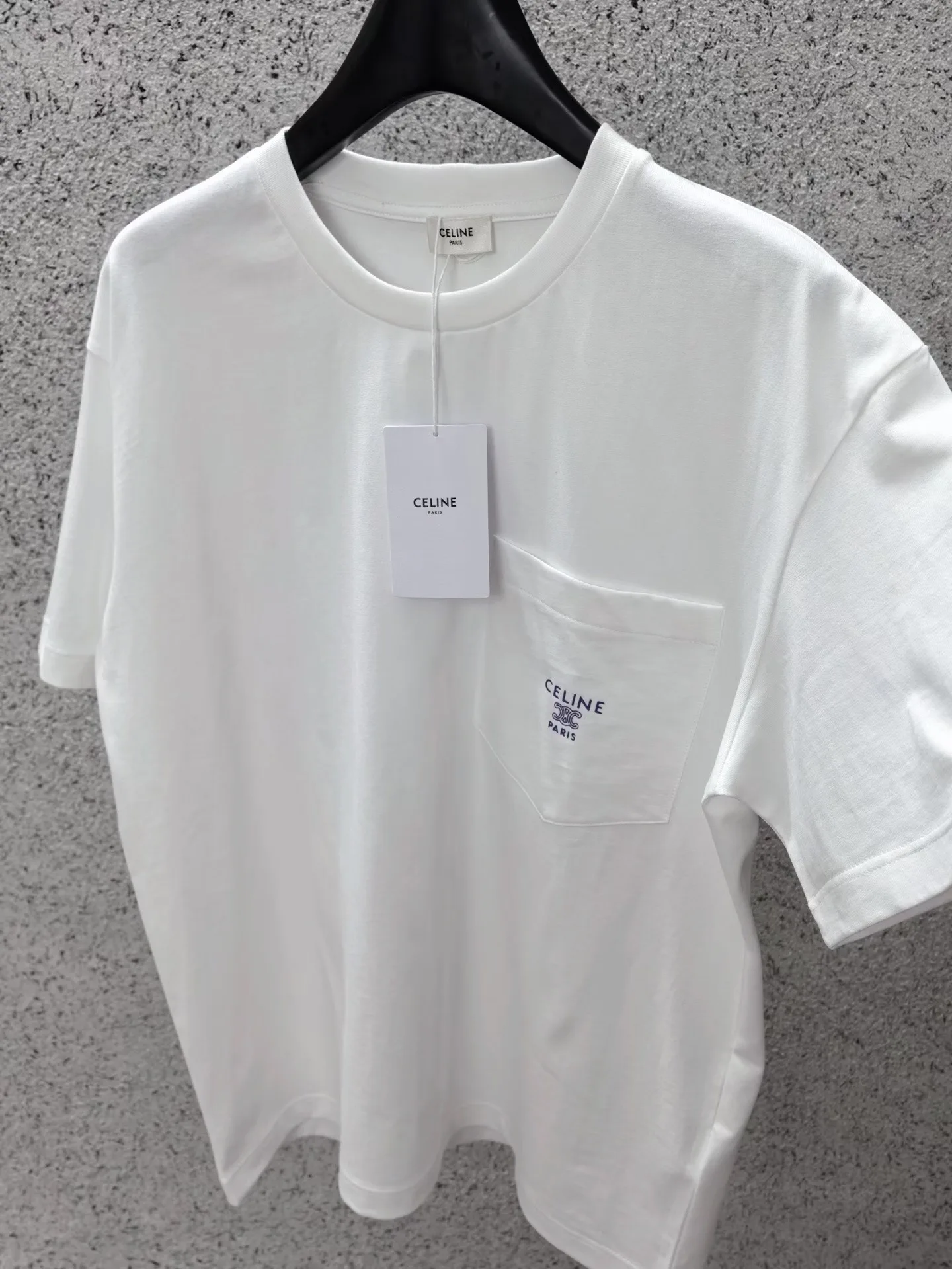 Celine T-Shirt In Cotton Jersey Chest Pocket (White) — 图 2