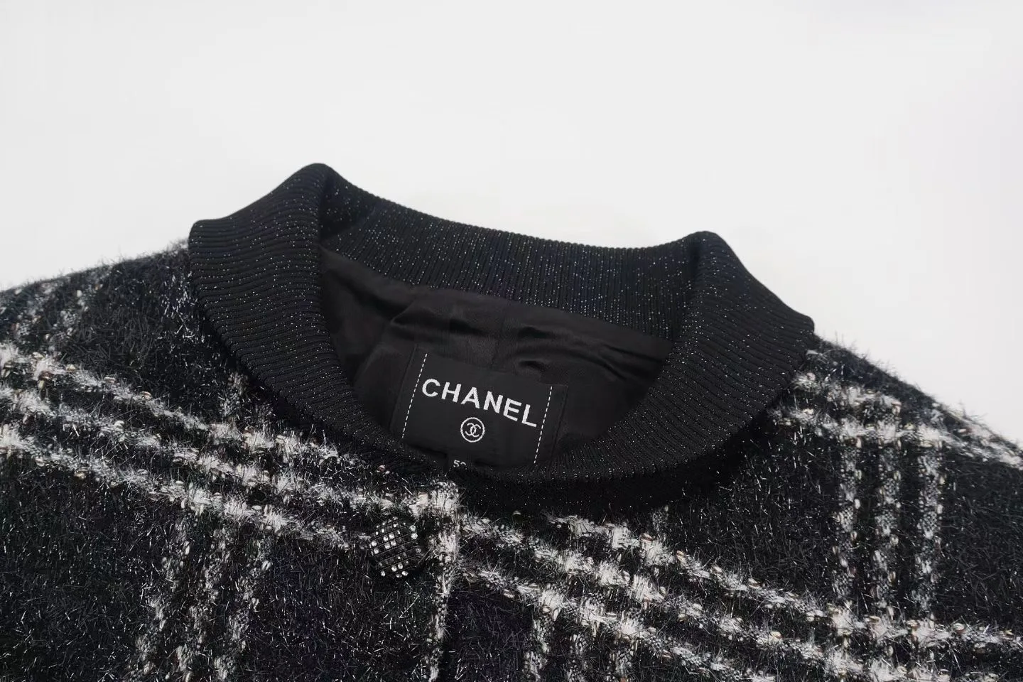 Chanel Plaid Wool Bober Jacket — view 7