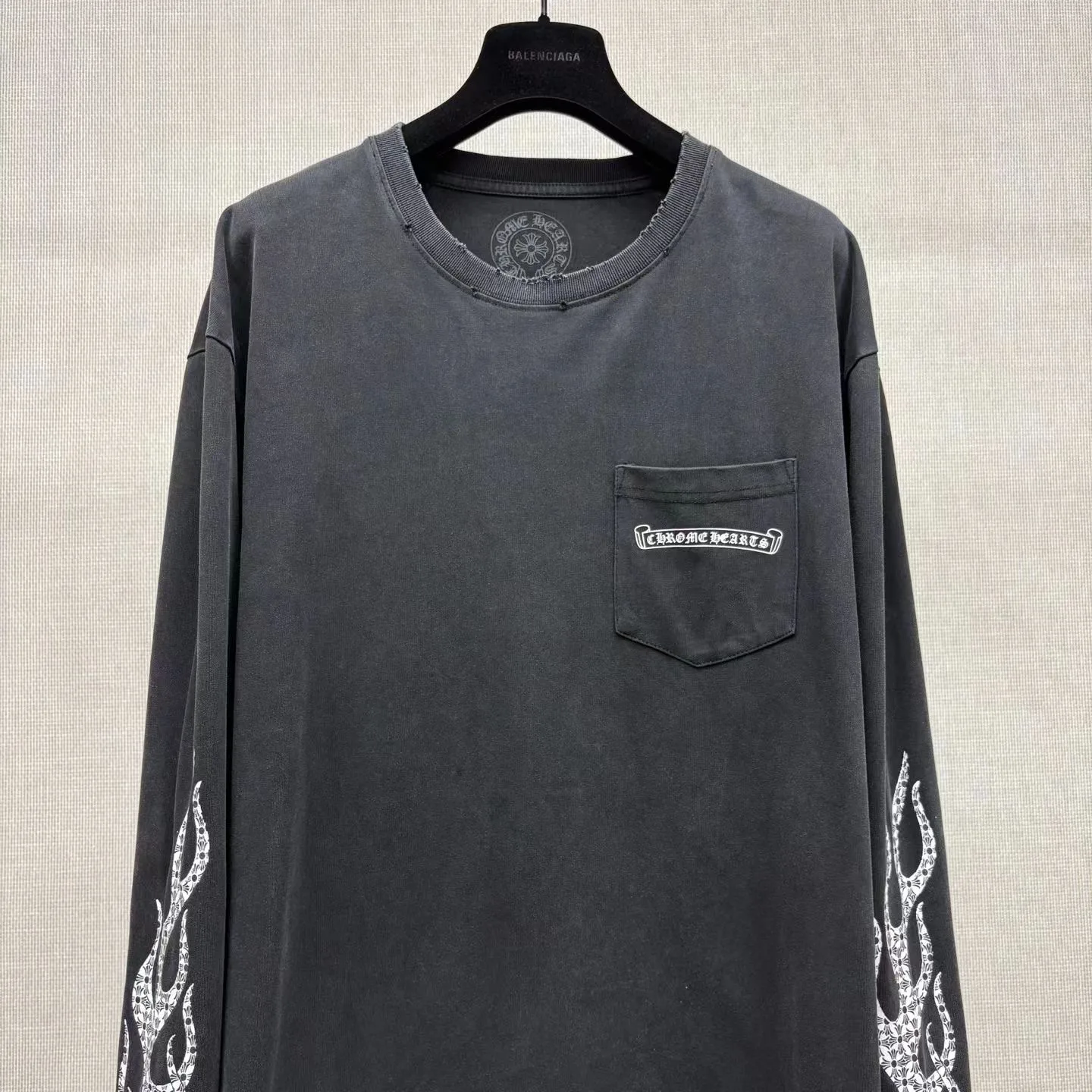 Chrome Heart Flame LongSleeve T Shirt (Black) — 图 2