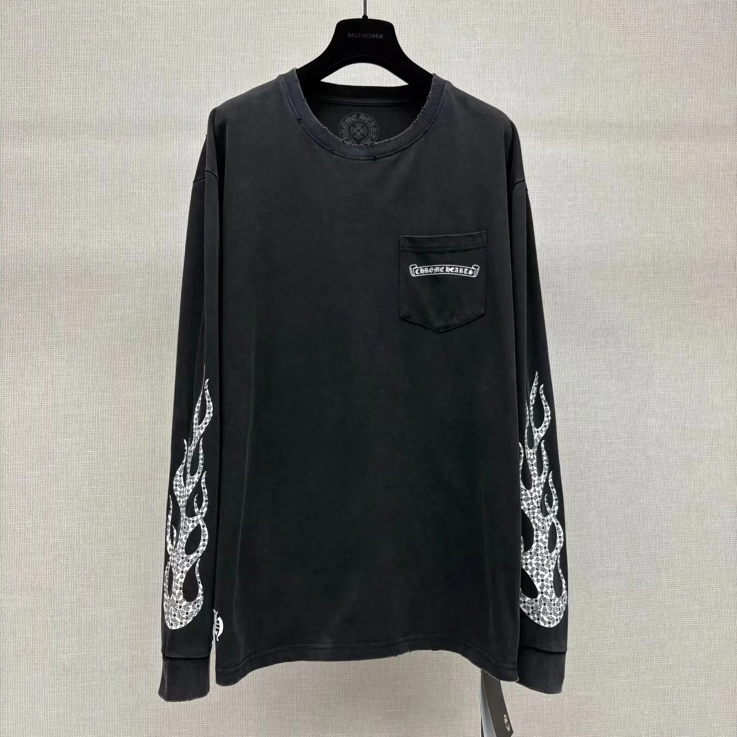 Chrome Heart Flame LongSleeve T Shirt (Black)