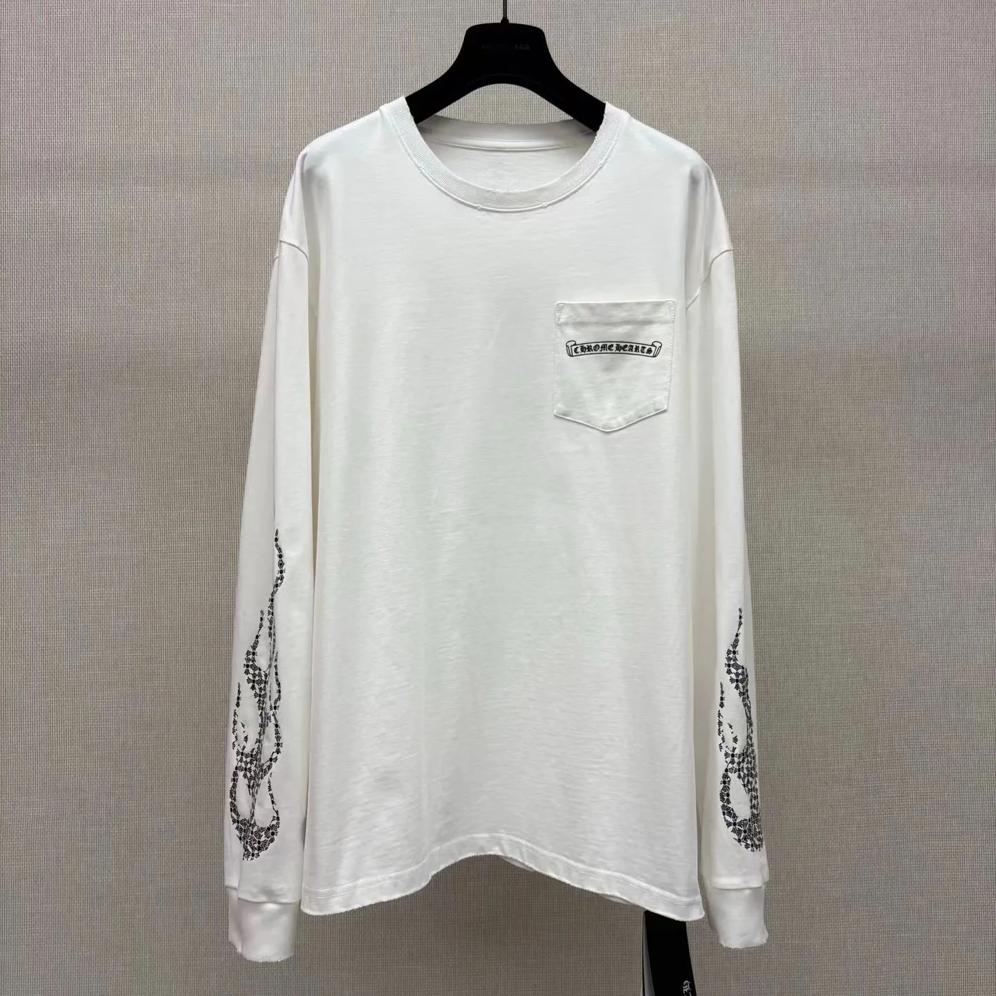 Chrome Heart Flame LongSleeve T Shirt (White)