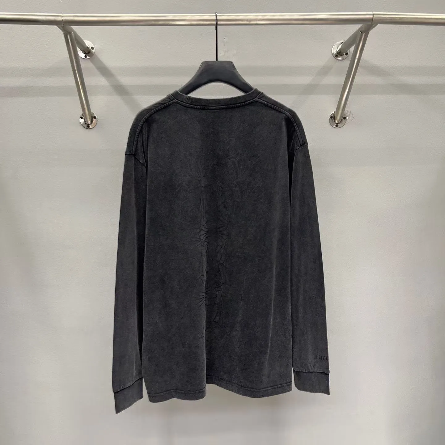 Chrome Hearts Cemetery Long-Sleeve Pocket T-Shirt (Faded Black) — 보기 4