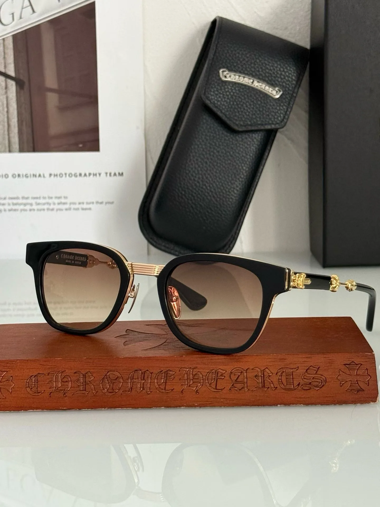 Chrome Hearts "Duck Butter" Black/Black/Gold Sunglasses