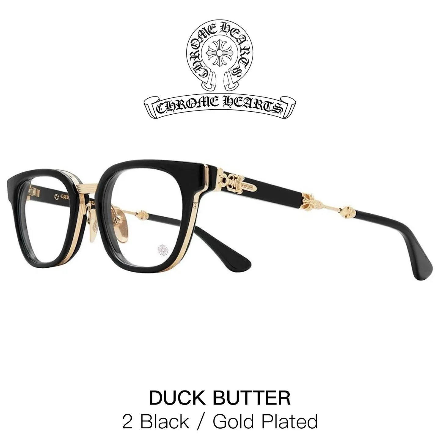 Chrome Hearts "Duck Butter" Black/Gold Glasses