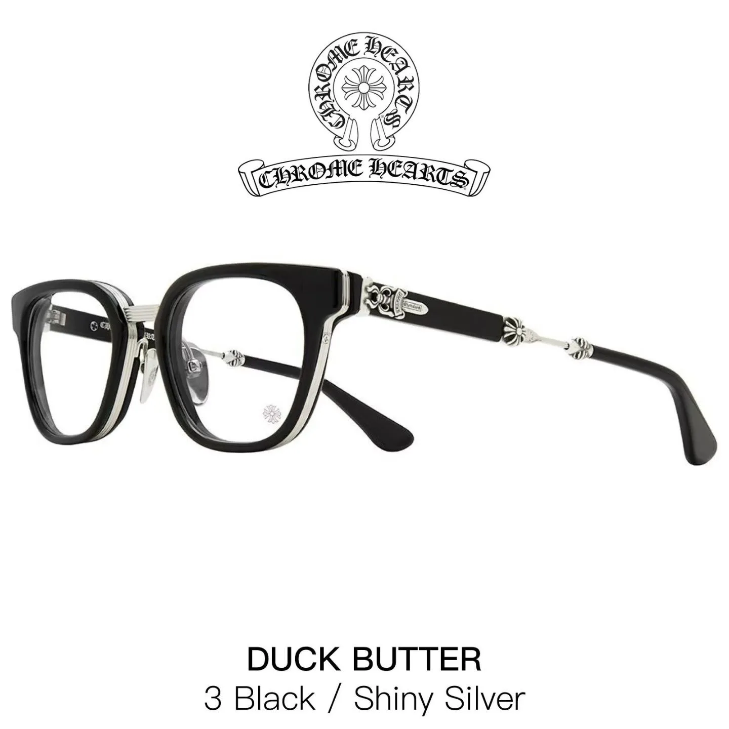 Chrome Hearts "Duck Butter" Black/Silver Glasses
